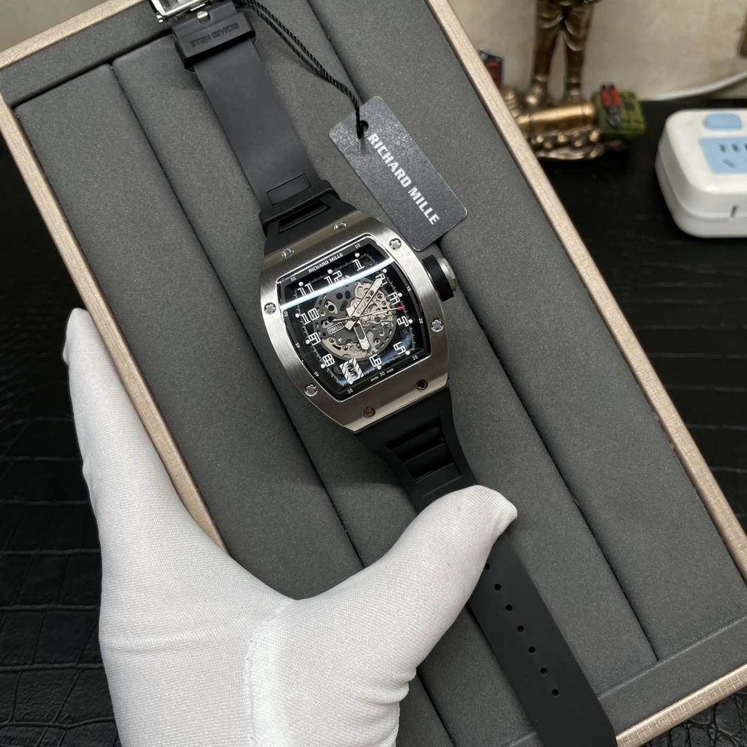 Swiss Richard Mille RM 010 Replica – Skeleton Dial Men’s Watch With Black Rubber Strap And Sapphire Crystal - Elite Watch Atelier