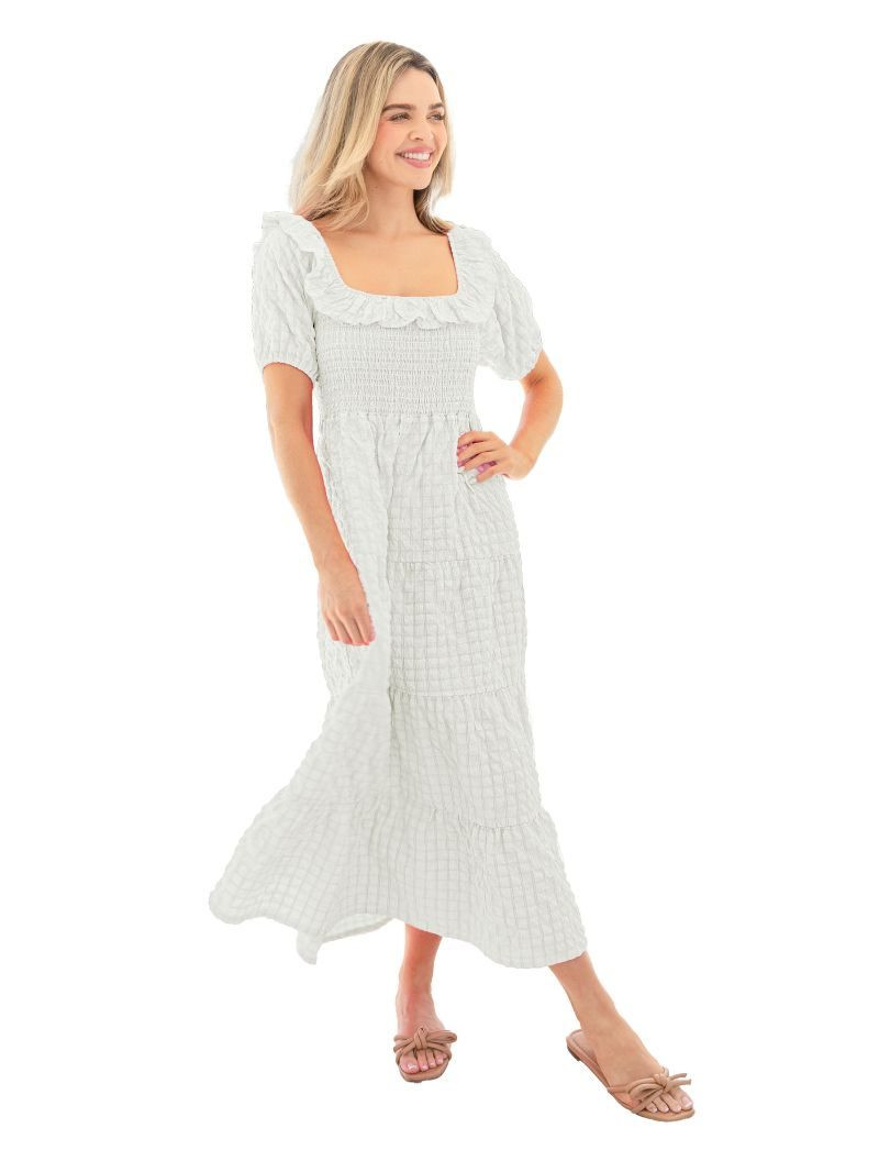 0126-DRS-TXT-MAXI-PF-WH - Simply Southern Outlet