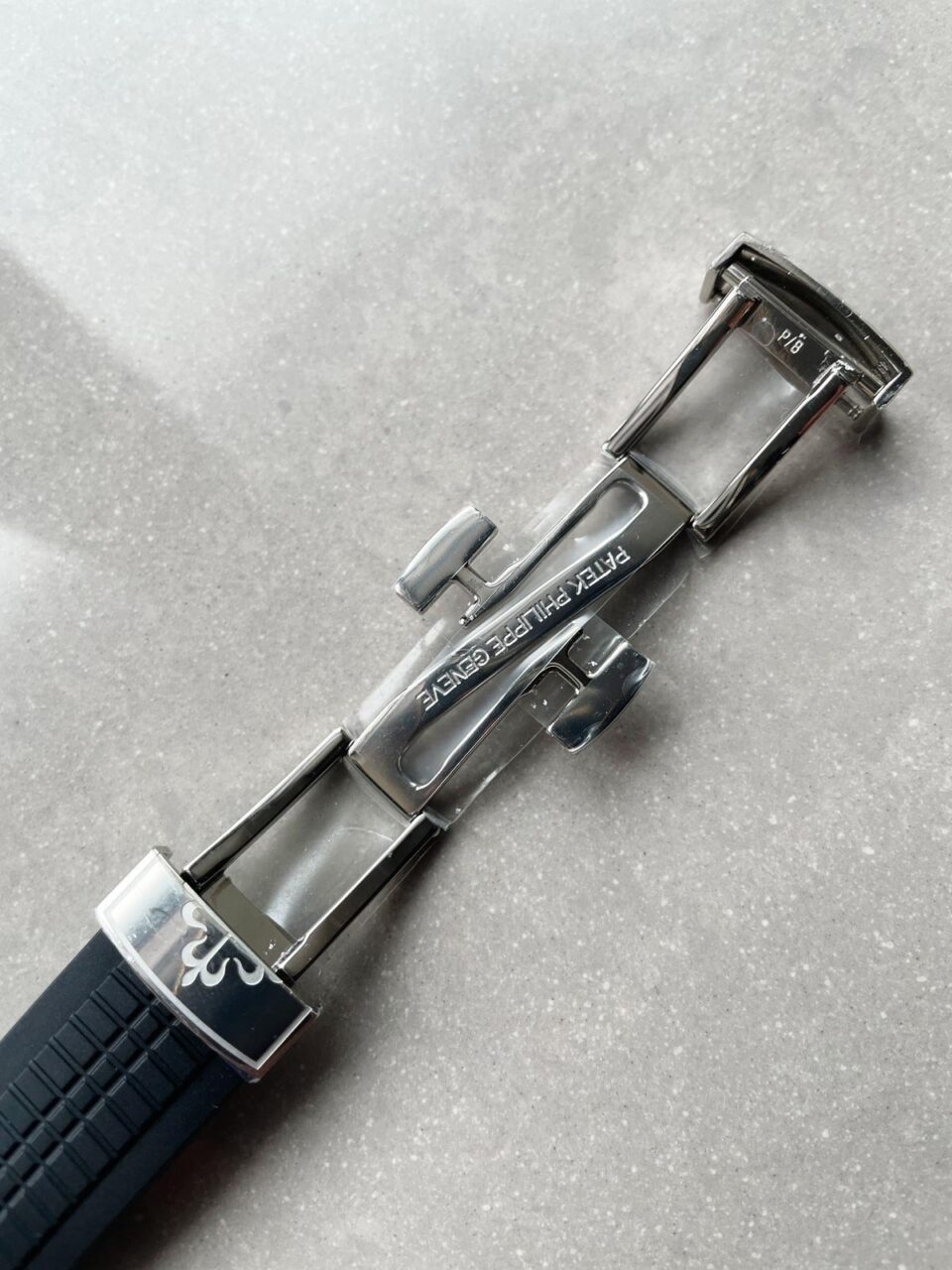 Replica PATEK PHILIPPE Aquanaut 5164A SS GRF BEST EDITION BLACK DIAL ON BLACK RUBBER STRAP A324 V2 - Top club