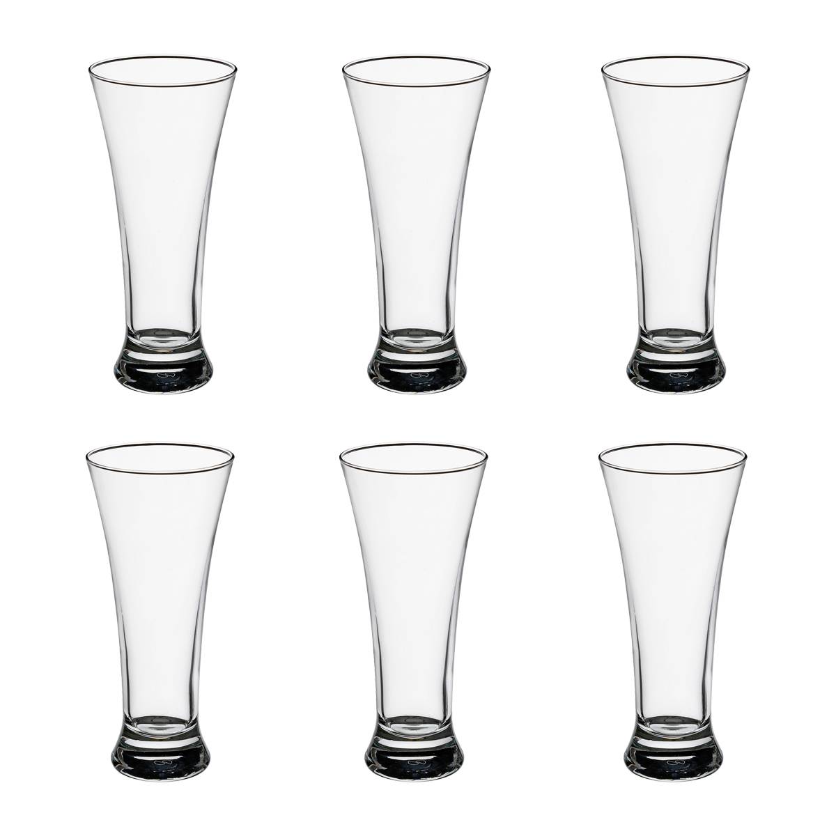 Set of 6 "Bier" beer glasses 320 ml, Transparent