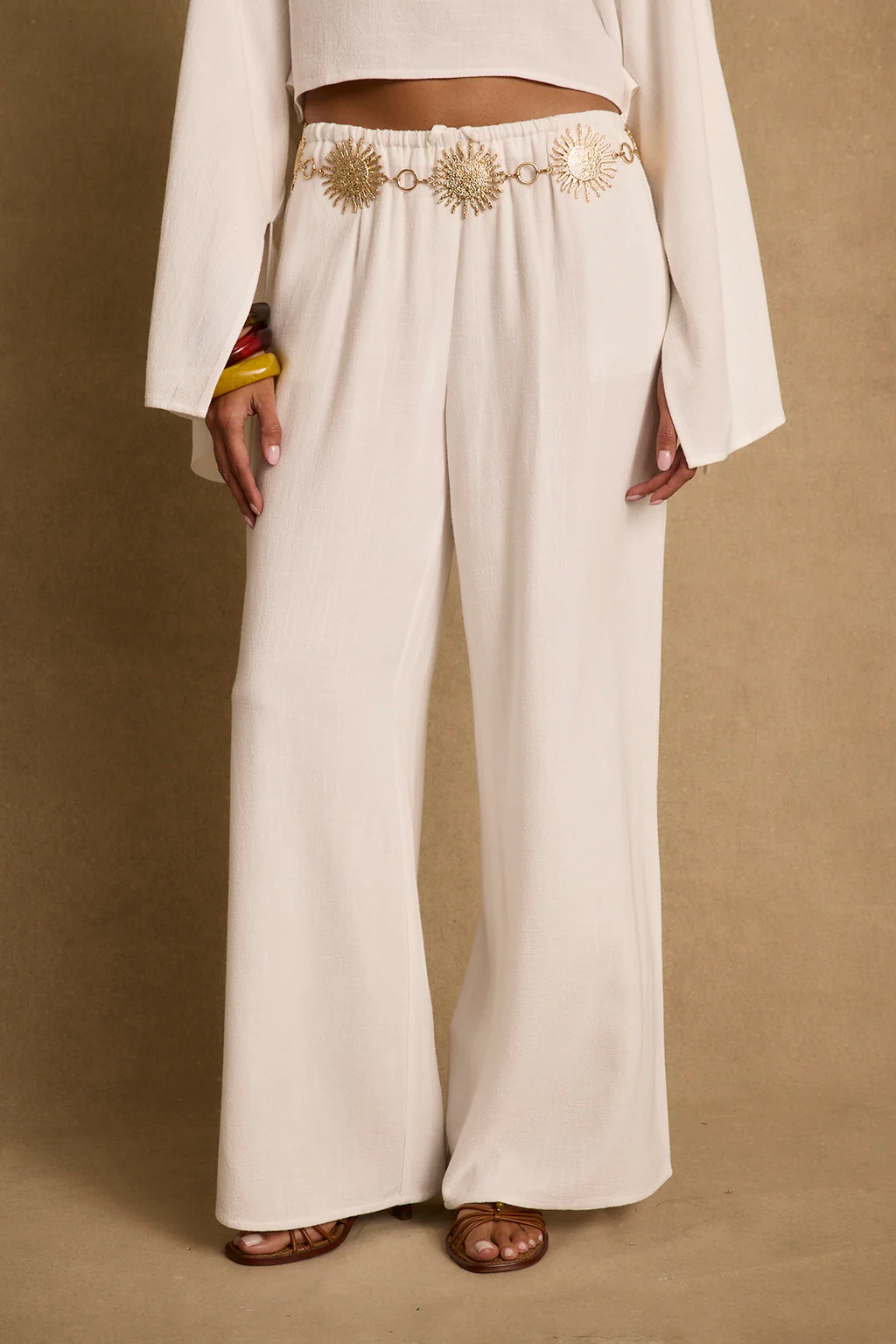 Clear Breeze White Linen Pants
