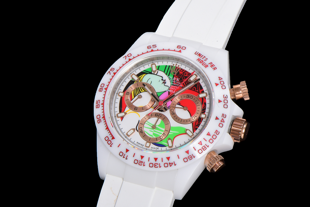 Rolex Daytona-AET x ROLEX x Picasso Crossover-Charles the Great-White(1:1 replica) - Elite Watch Atelier