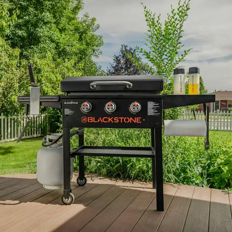 Blackstone 28-Inch 3-Burner Griddle With Hood - XL Flat Top Outdoor Grill Kit - Image 2 Blackstone 28-Inch 3-Burner Griddle With Hood - XL Flat Top Outdoor Grill Kit - Image 2