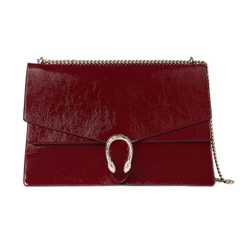 Dionysus Large Shoulder Bag in Rosso Ancora Patent Leather1:1High-quality replica