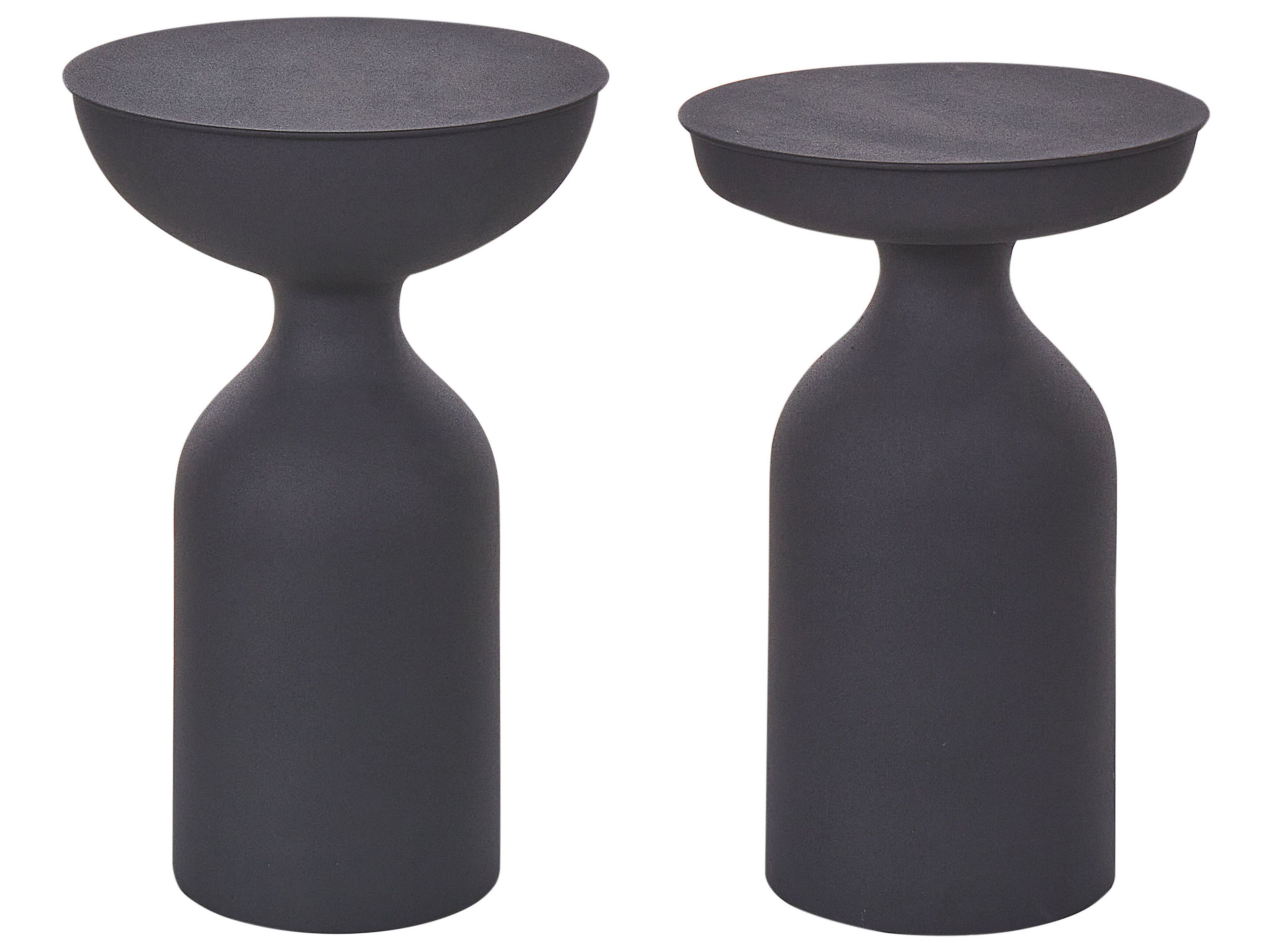 Set of 2 Side Tables COTA/TENJO Metal Black