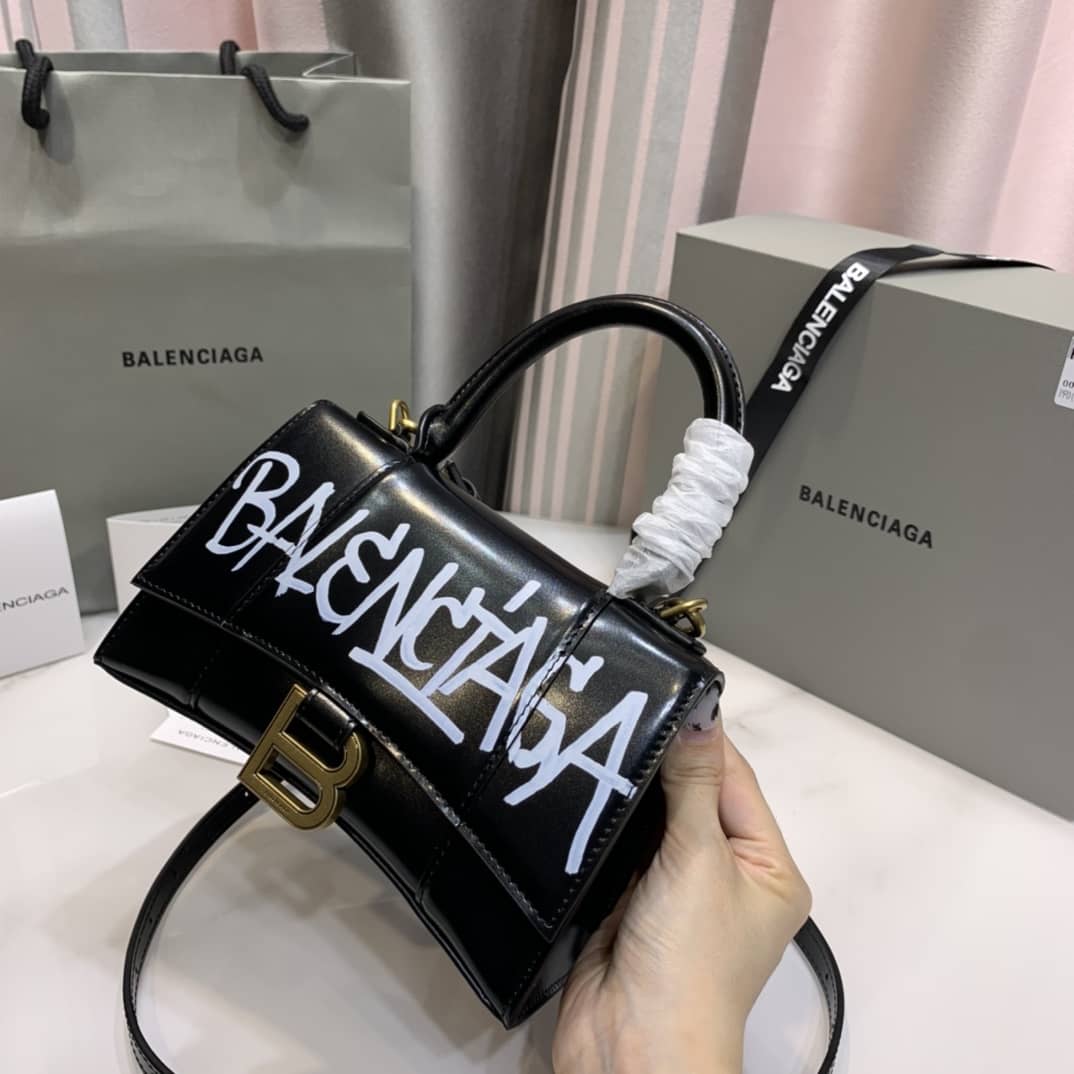 Balenciaga Hourglass Leather Top Handle Replica Bag - Replicaclubs