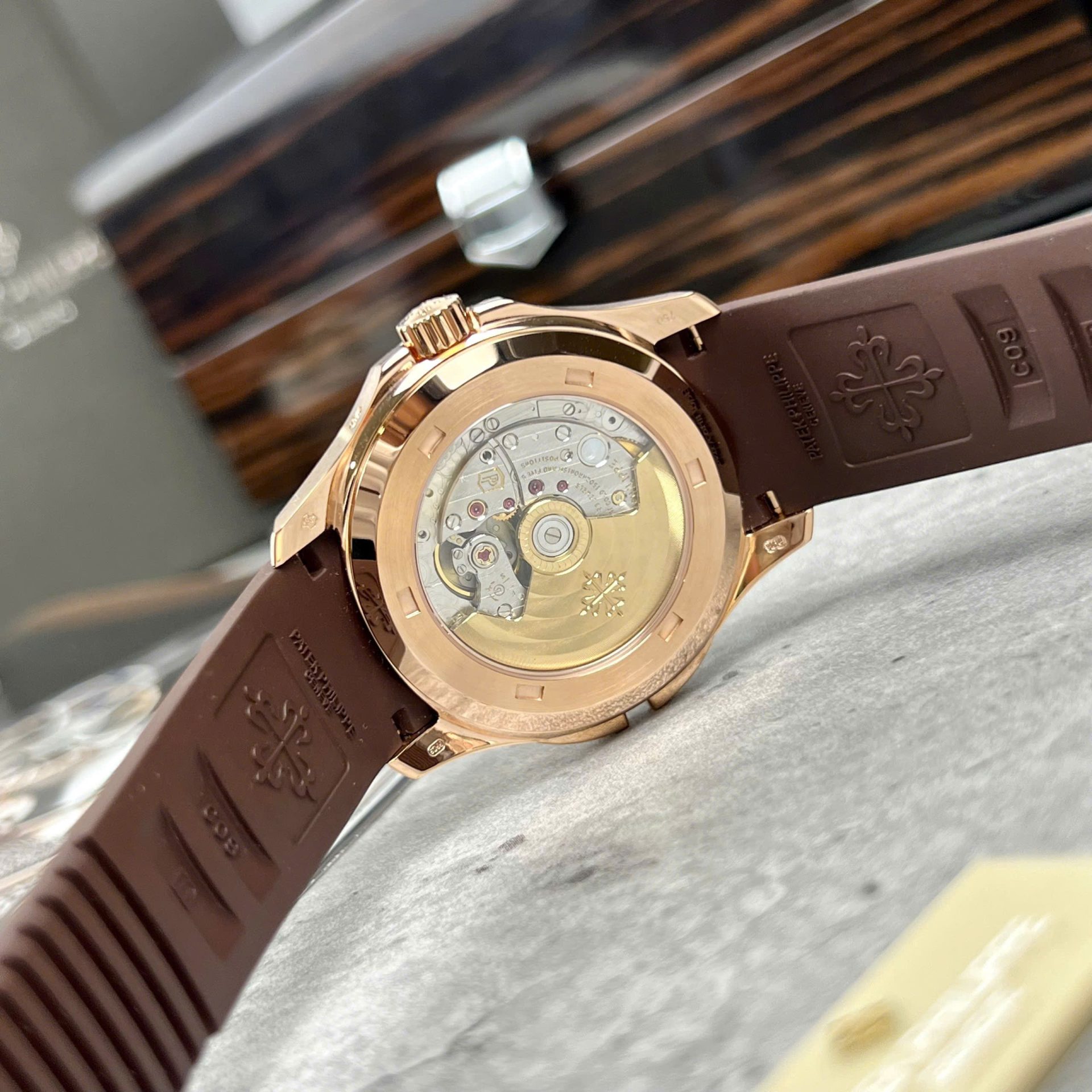Patek Philippe Aquanaut 5164 Brown Dial Custom 18K Gold Wrapped 40.8mm - Top club