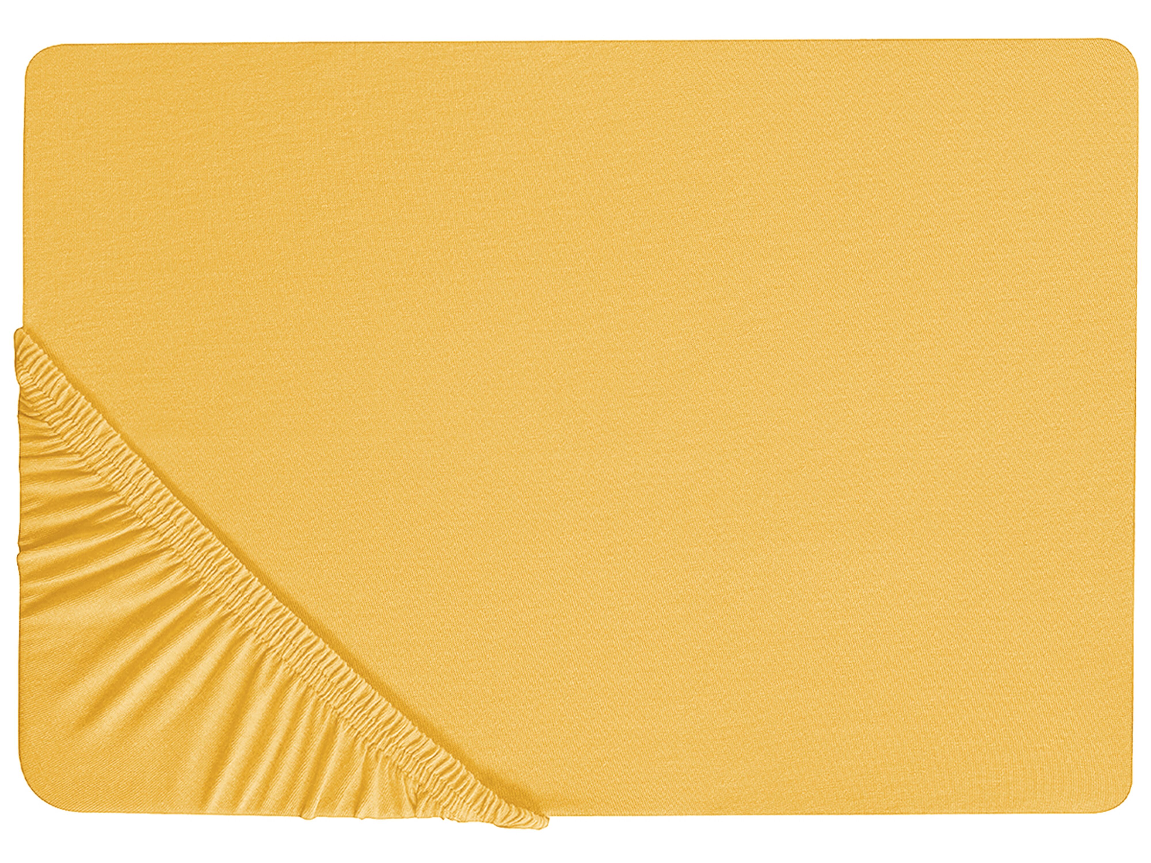 Fitted Sheet JANBU Cotton 200 x 200 cm Mustard