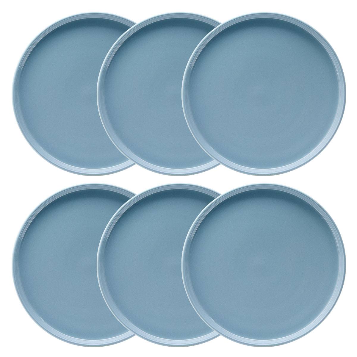 Set of 6 dinner plates "Marie" Stoneware (ceramic), D.27 cm, Blue
