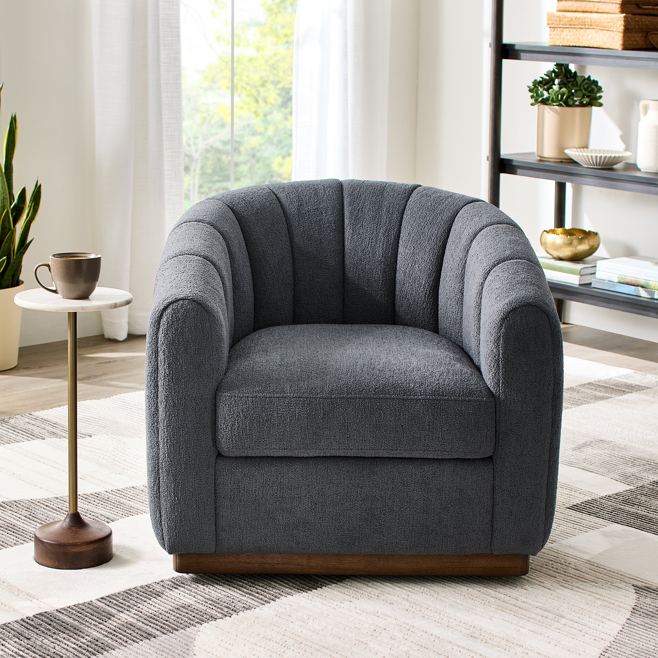 Better Homes & Gardens Lillian Accent Swivel Chair, Cream Linen - Image 17