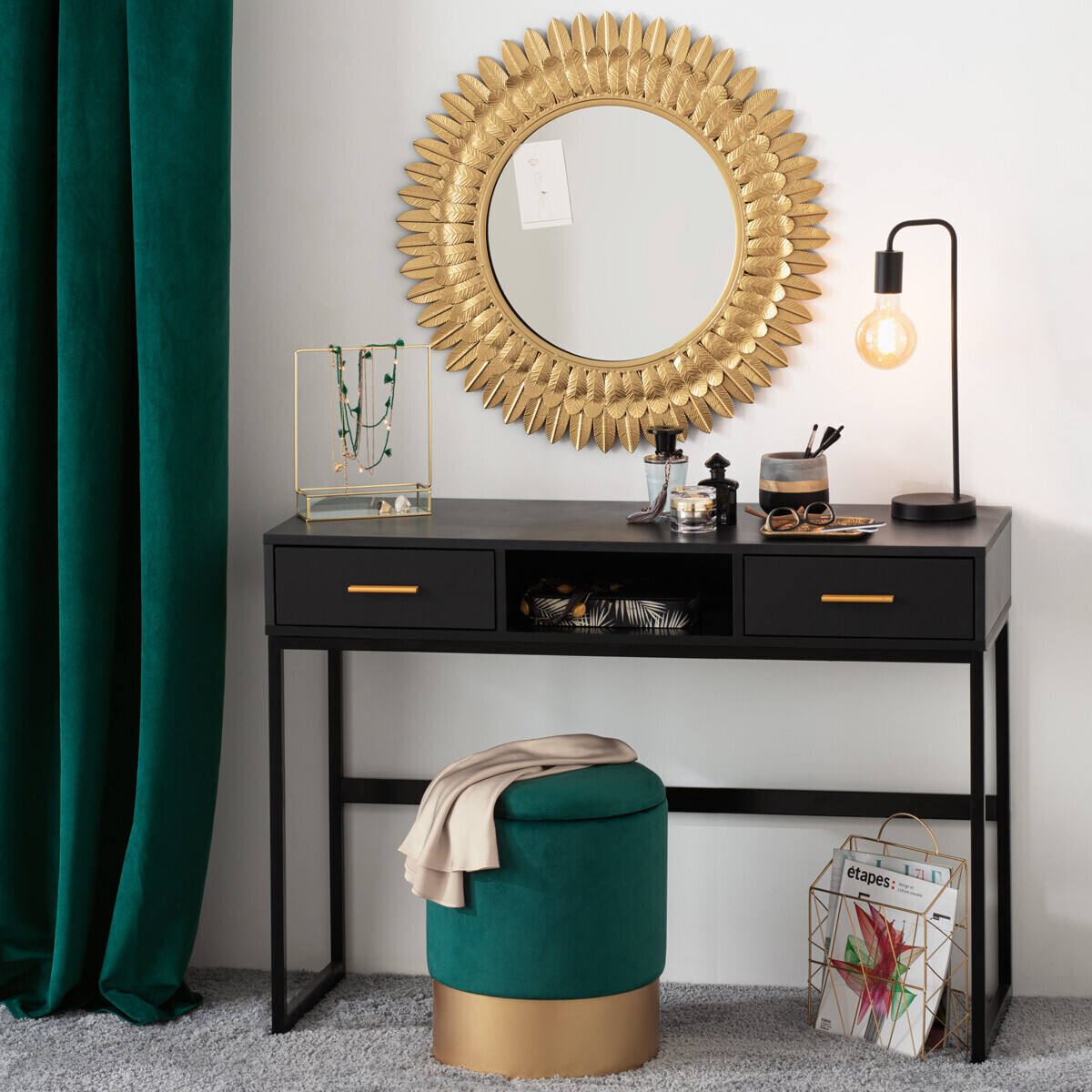 Floor lamp "Keli", metal Black, H.150 cm