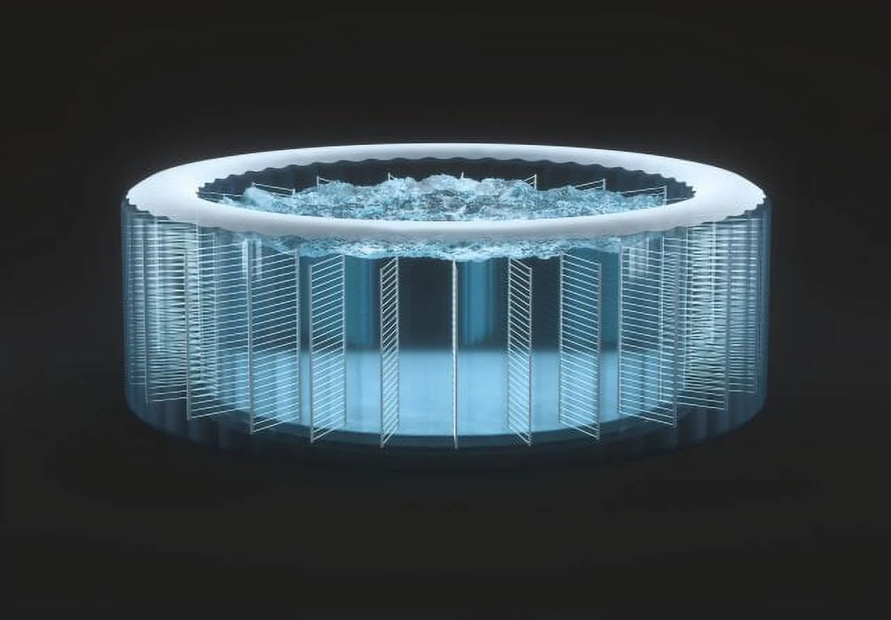 Intex PureSpa Plus 6 Person Inflatable Round Hot Tub with 170 AirJets, Blue - Image 13