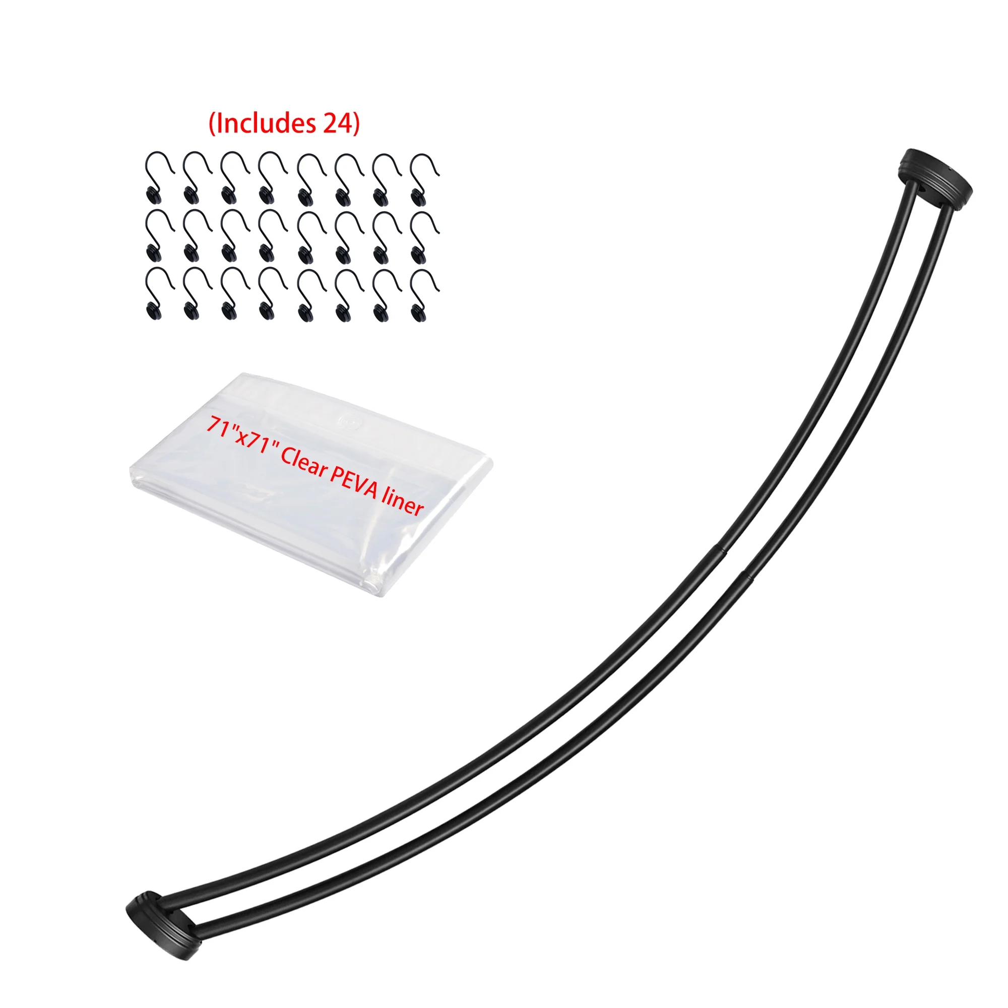 Utopia Alley Rustproof Wall Mounted Aluminum Double Curved Shower Curtain Rod, Screw Mount Rod, Secure Than Tension, Adjustable Shower Rod from 45
