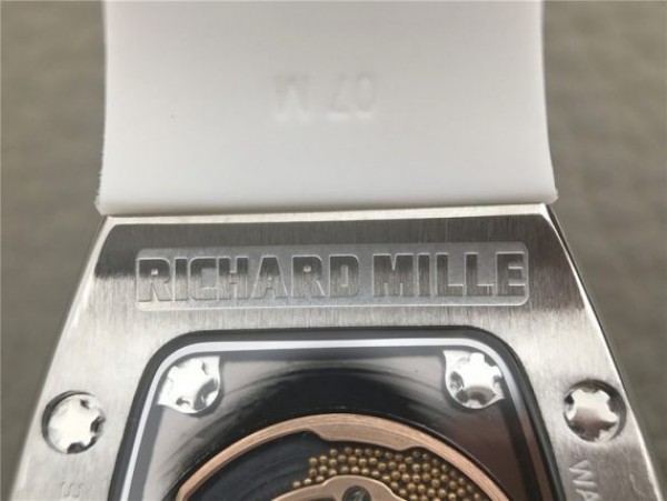 Replica Richard Mille RM 007 Lady SS Diamonds Black Inner Bezel White Rubber Strap 6T51 - Top club