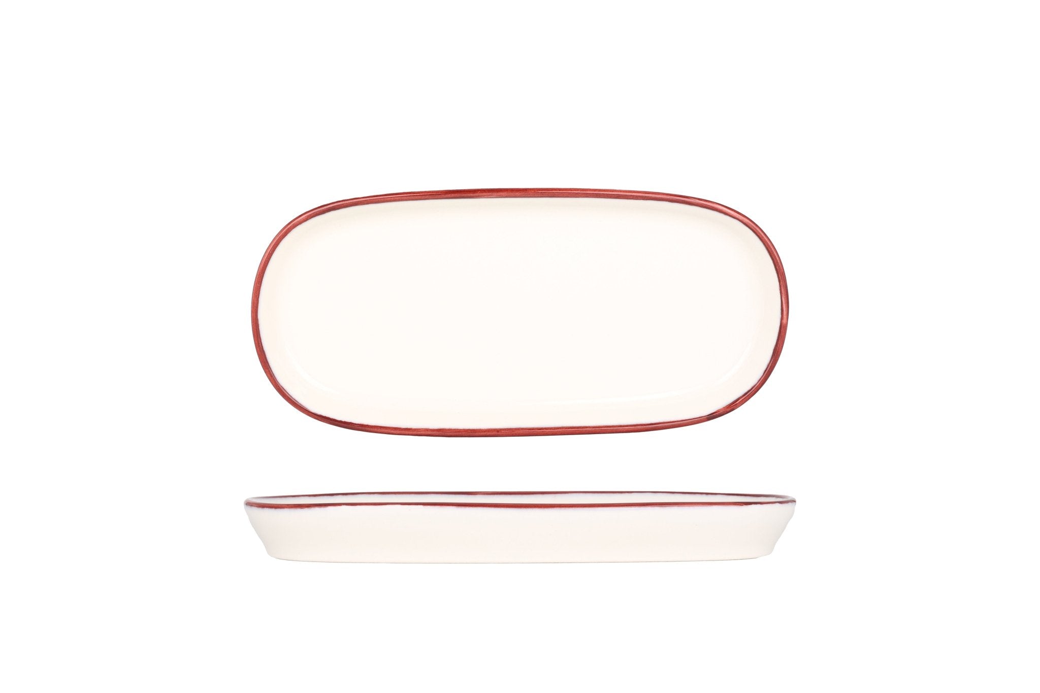 Bonna Serveerschaal - Linea Burgundy - Porselein - 21 cm - set van 2