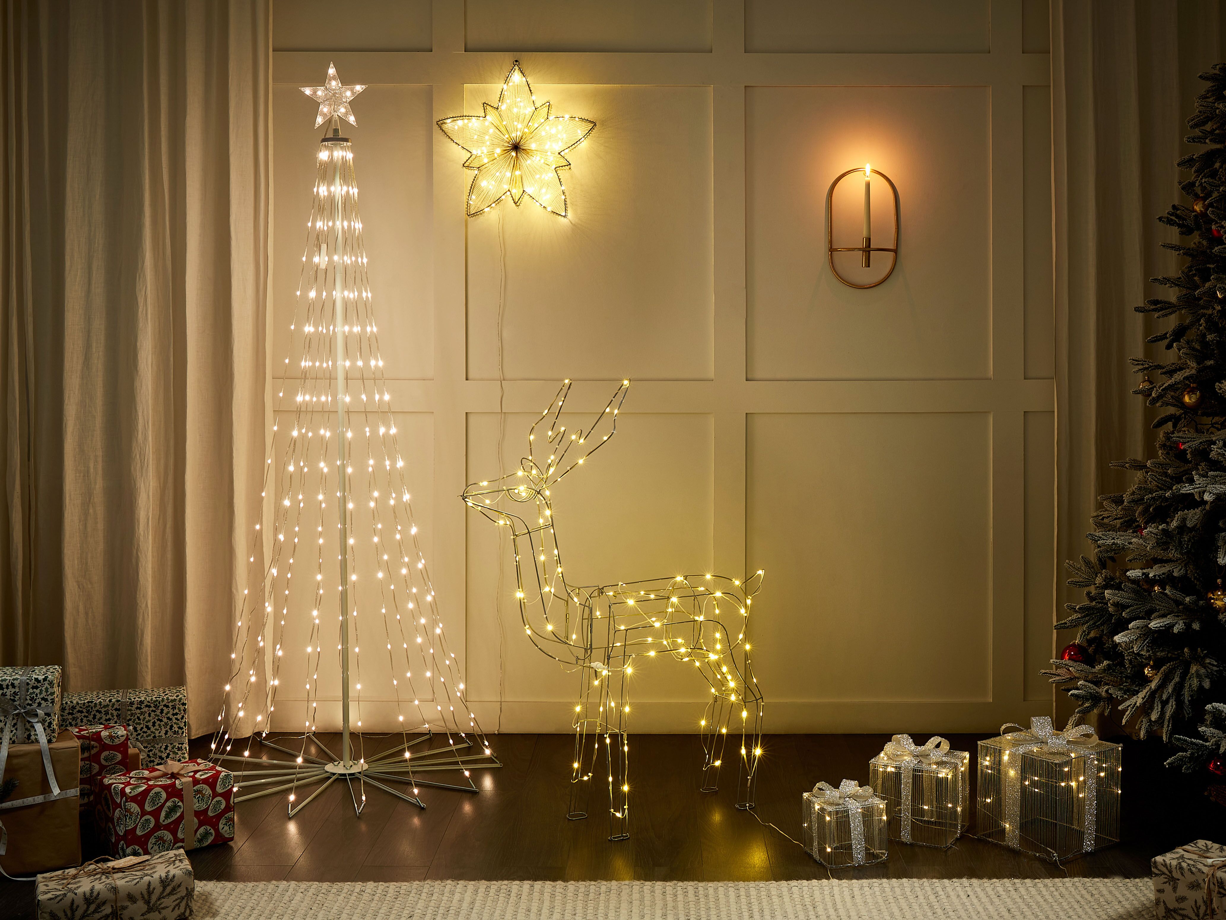 Outdoor Decoration LED ARNES Christmas Gifts 25/20/15 cm Silver