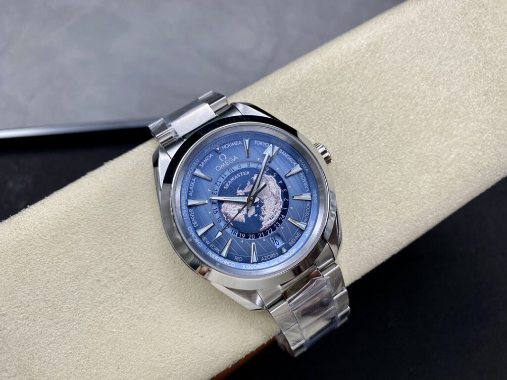 Omega Replica 11 Watch Aqua Terra Worldtimer Steel Strap Factory VS 43mm - Elite Watch Atelier