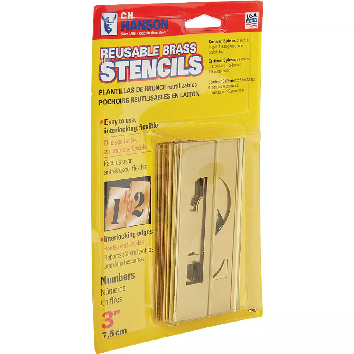 C.H. Hanson 3 In. Numeral Stencil Set (15 Piece)