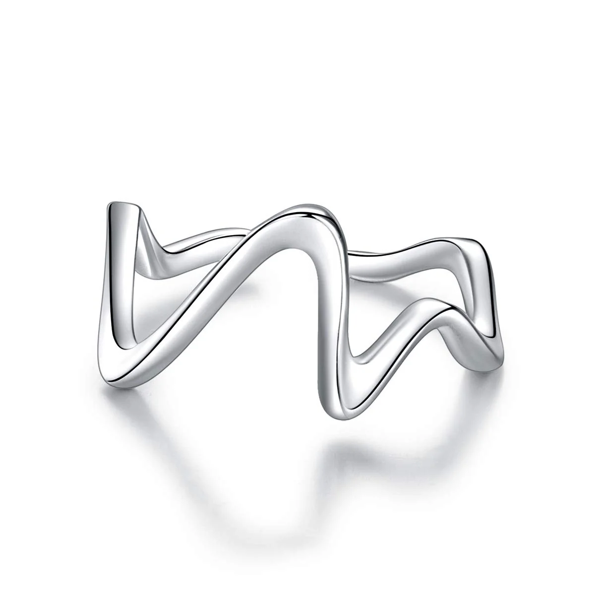 to My Daughter Highs and Lows Ring - Sterling Silver Adjustable Inspirational High and Low Rings Wraparound Wave CZ Zig Zag Up and Down Encouragement Jewelry Gifts For Women Girls