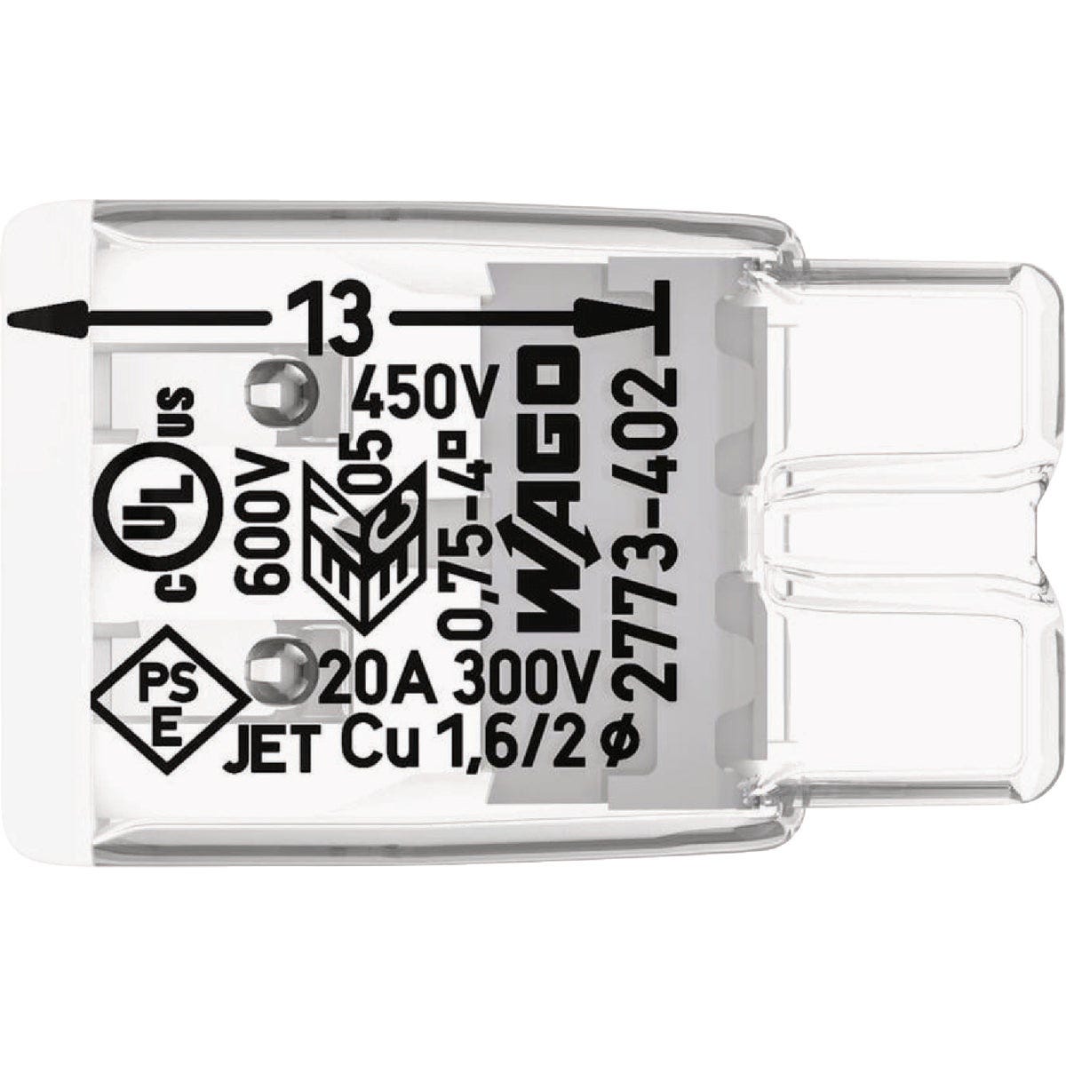 Wago 2-Wire Compact Push In Connector (10-Pack)