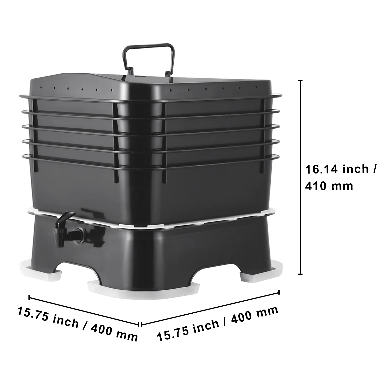 KFFKFF 5-Tier Worm Recycler, 50 L Indoor and Outdoor Worm Composting Container, Eco-Friendly Worm Cultivation Set, for Repurposing Kitchen Scraps, Worm Excreta, Worm Liquid - Image 7