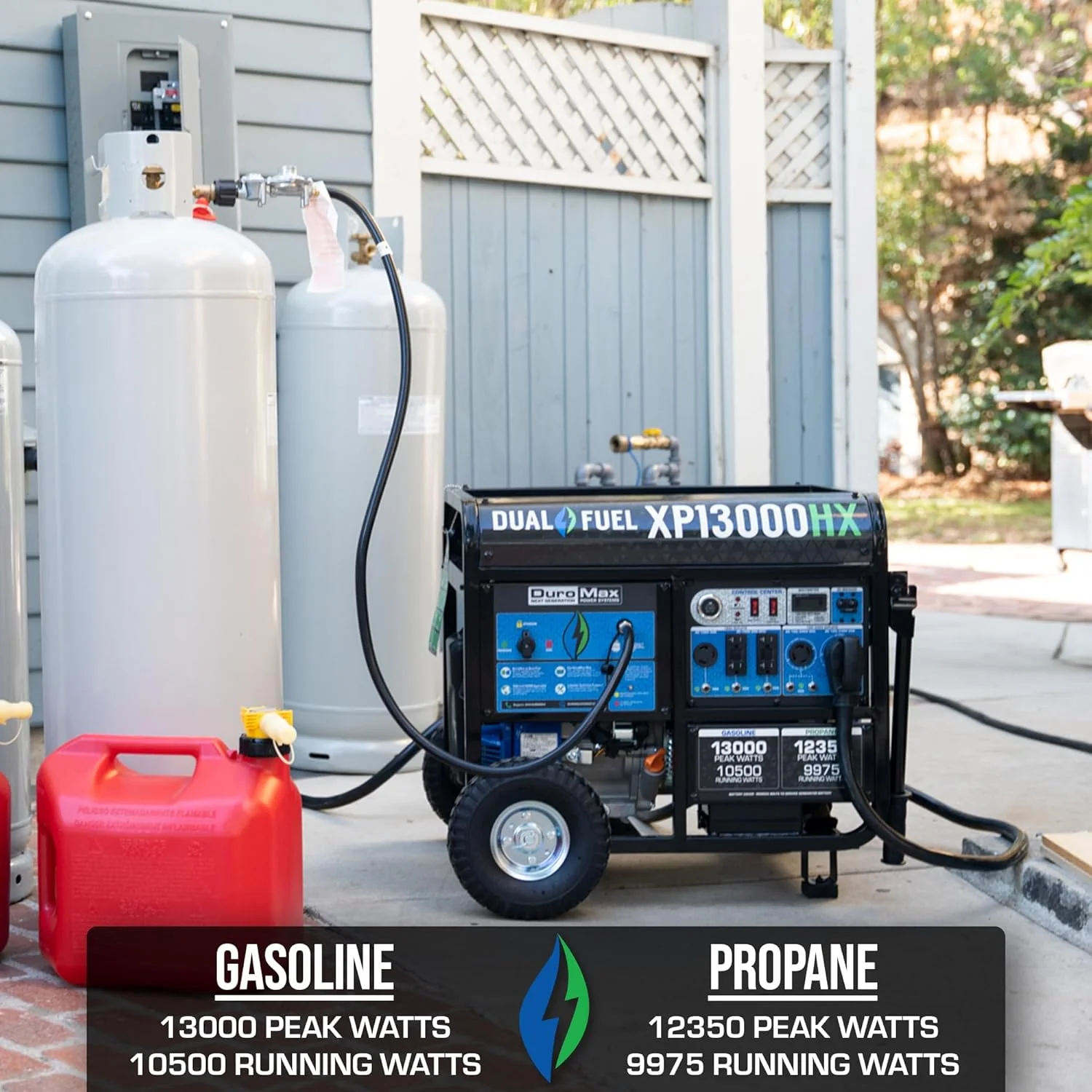 DuroMax Dual Fuel Portable Generator, 13 000-Watt, Gas and Propane, Electric Start - XP13000HX - Image 3 DuroMax Dual Fuel Portable Generator, 13 000-Watt, Gas and Propane, Electric Start - XP13000HX - Image 3