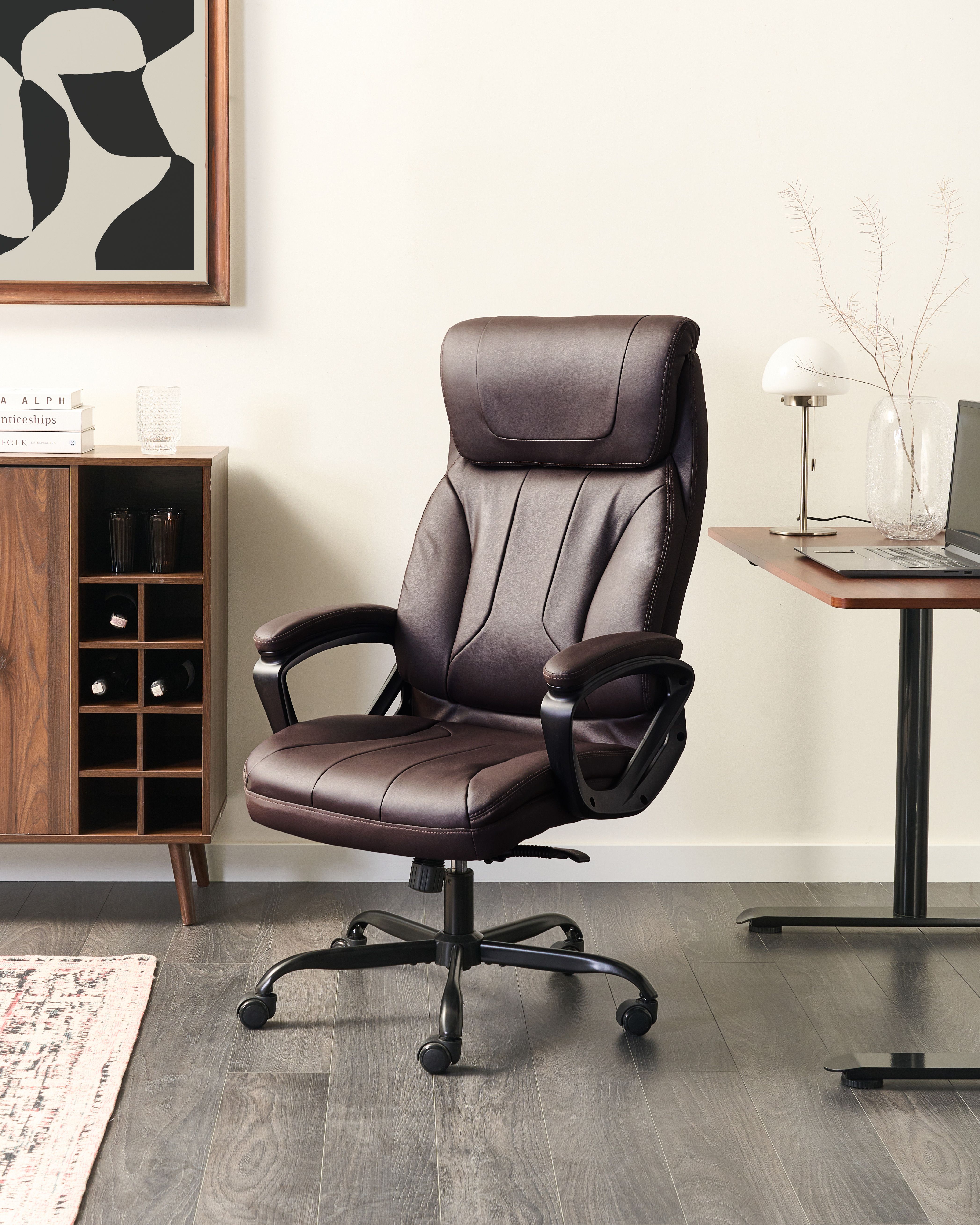 Executive Chair PROUD Faux Leather Dark Brown