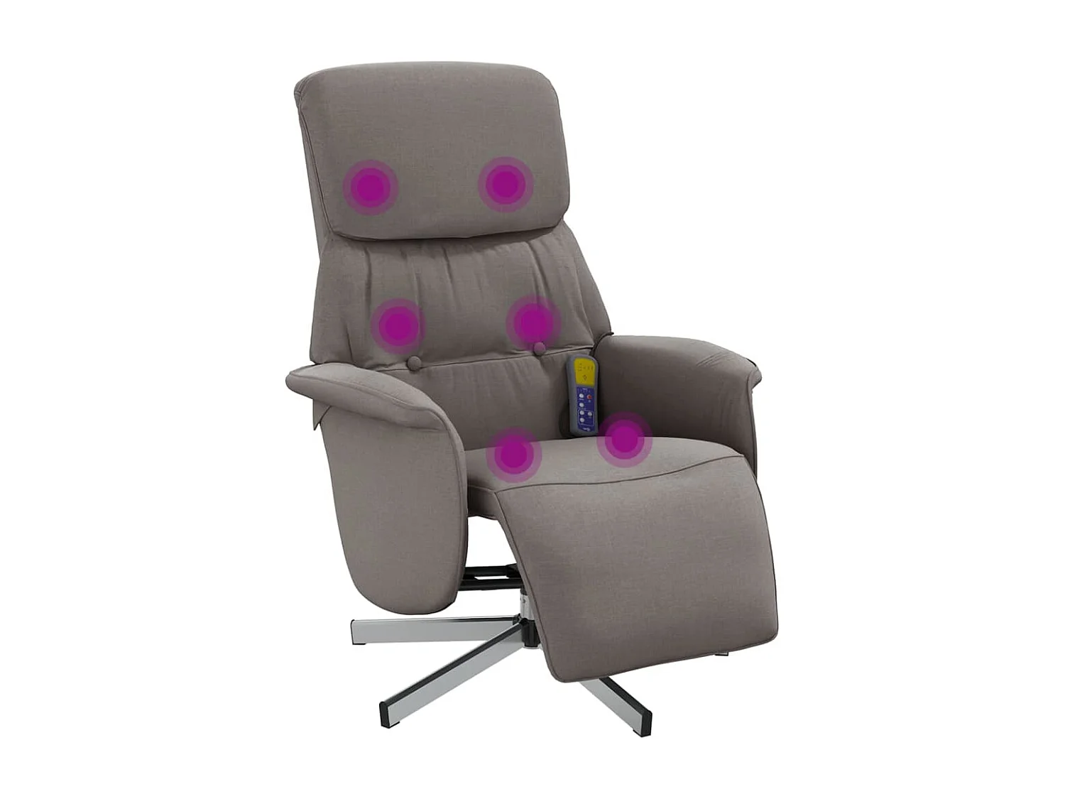 Fauteuil inclinable-Fauteuil salon de massage avec repose-pieds taupe tissu SHL5135