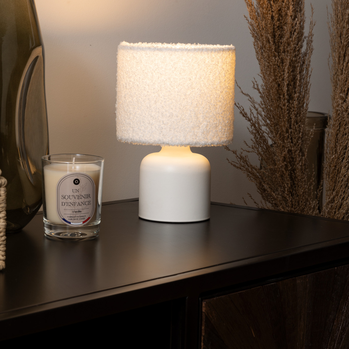 Table lamp "Bona" Terry, White, H.22 cm