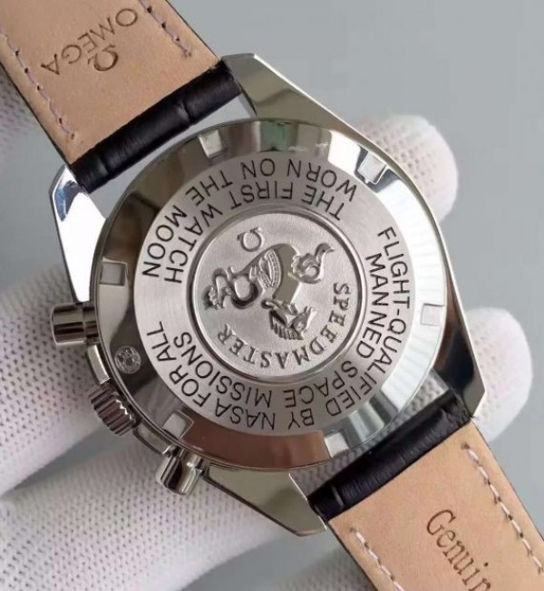 Replica Omega Speedmaster Apollo 11 40th anniversary Black Dial Leather Manual Winding - Top club