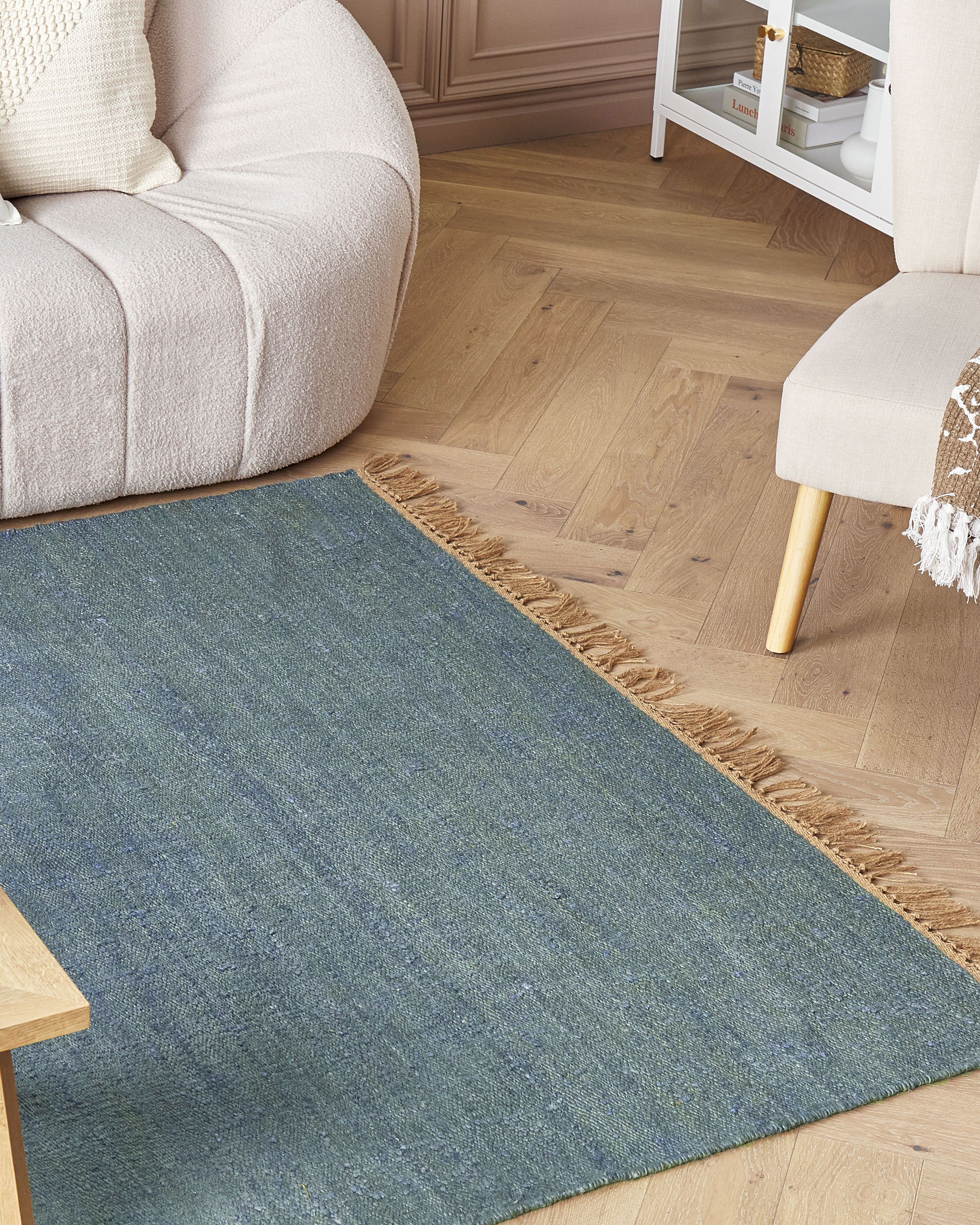 Rug LUNIA Turquoise 160 x 230 cm Jute