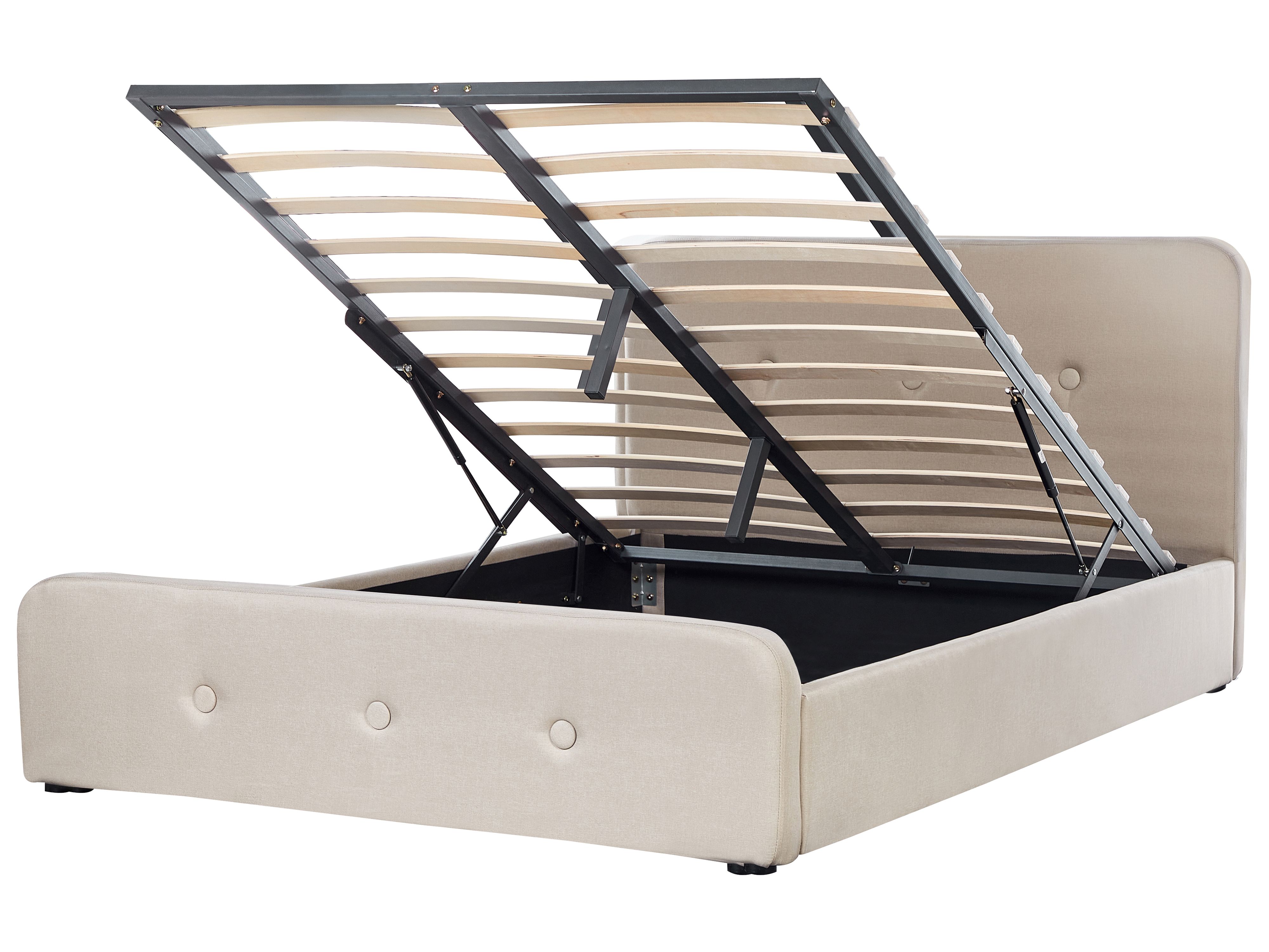 Ottoman Bed Fabric RENNES 160 x 200 cm (EU King Size) Beige