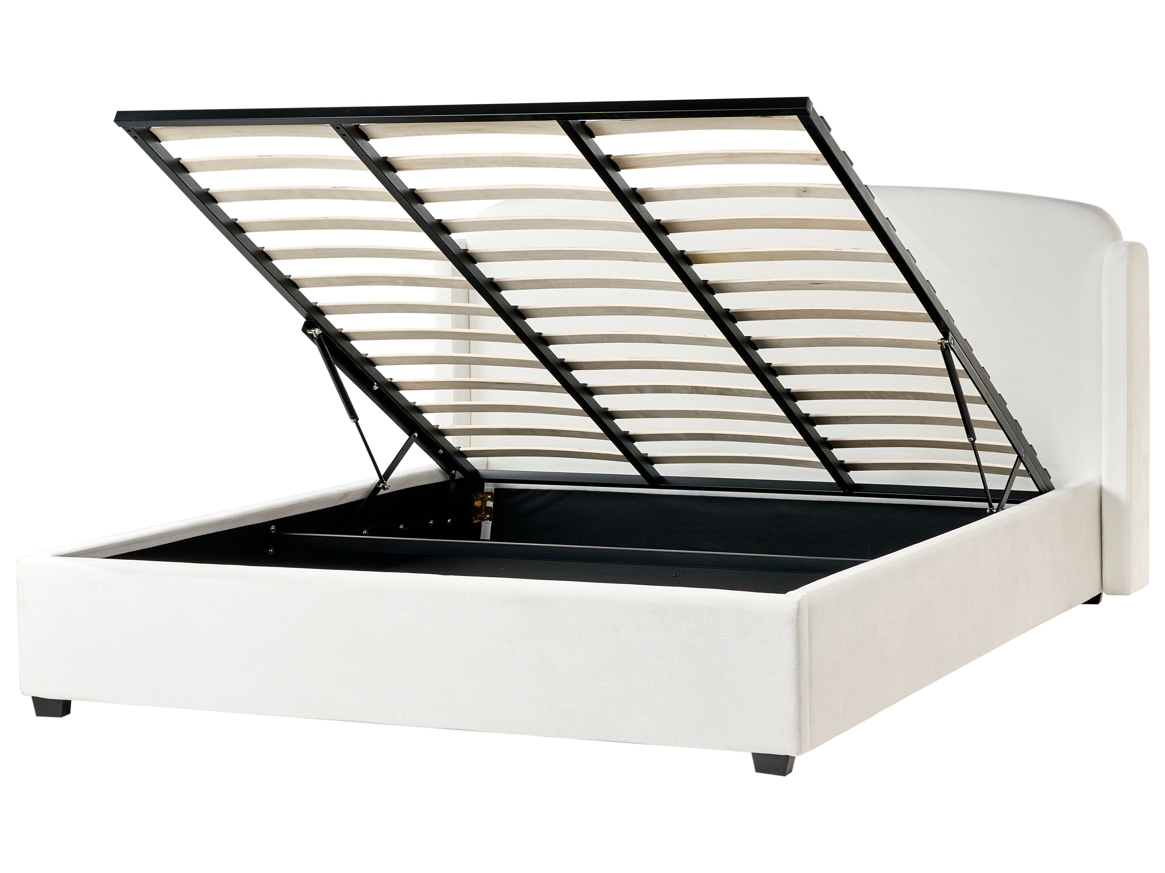 Ottoman Bed Fabric BERNAY 180 x 200 cm (EU Super King) Off-White
