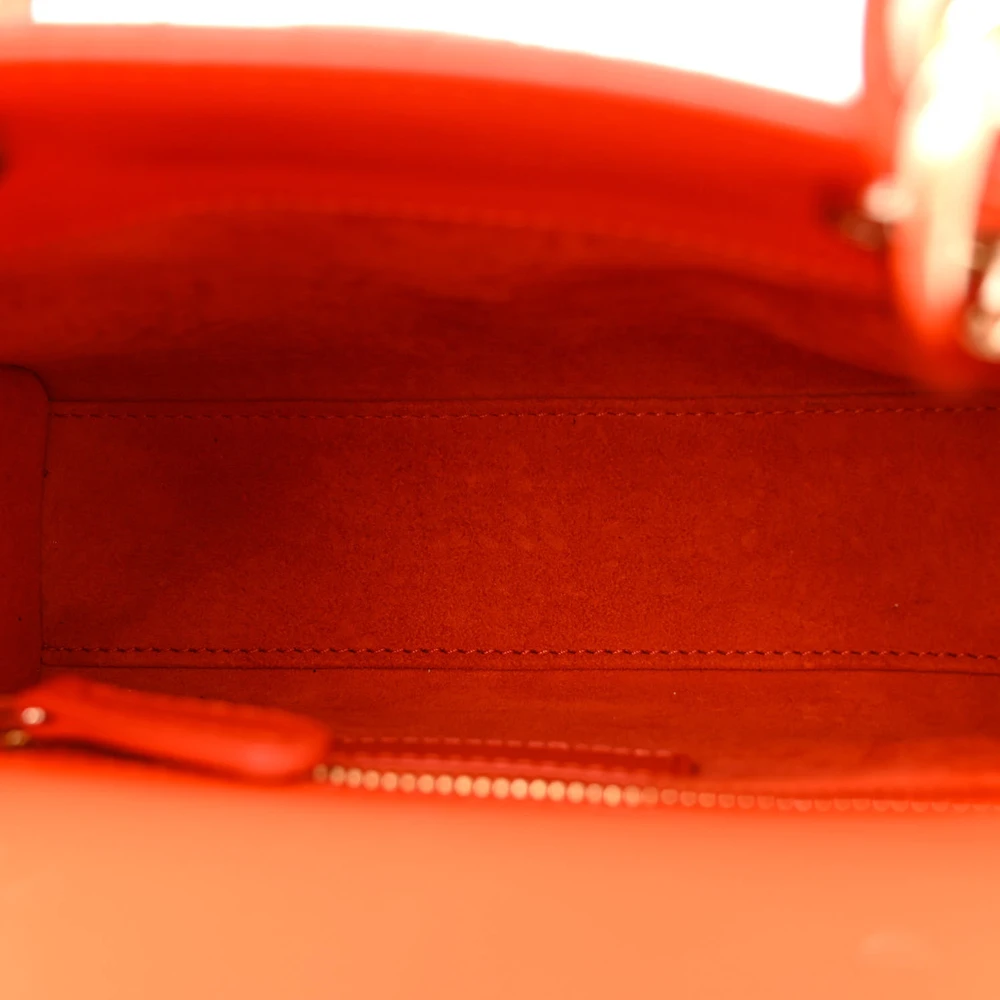 Superfake Dior Mini Lady Bag – Stunning Orange Patent Finish1:1High-quality replica