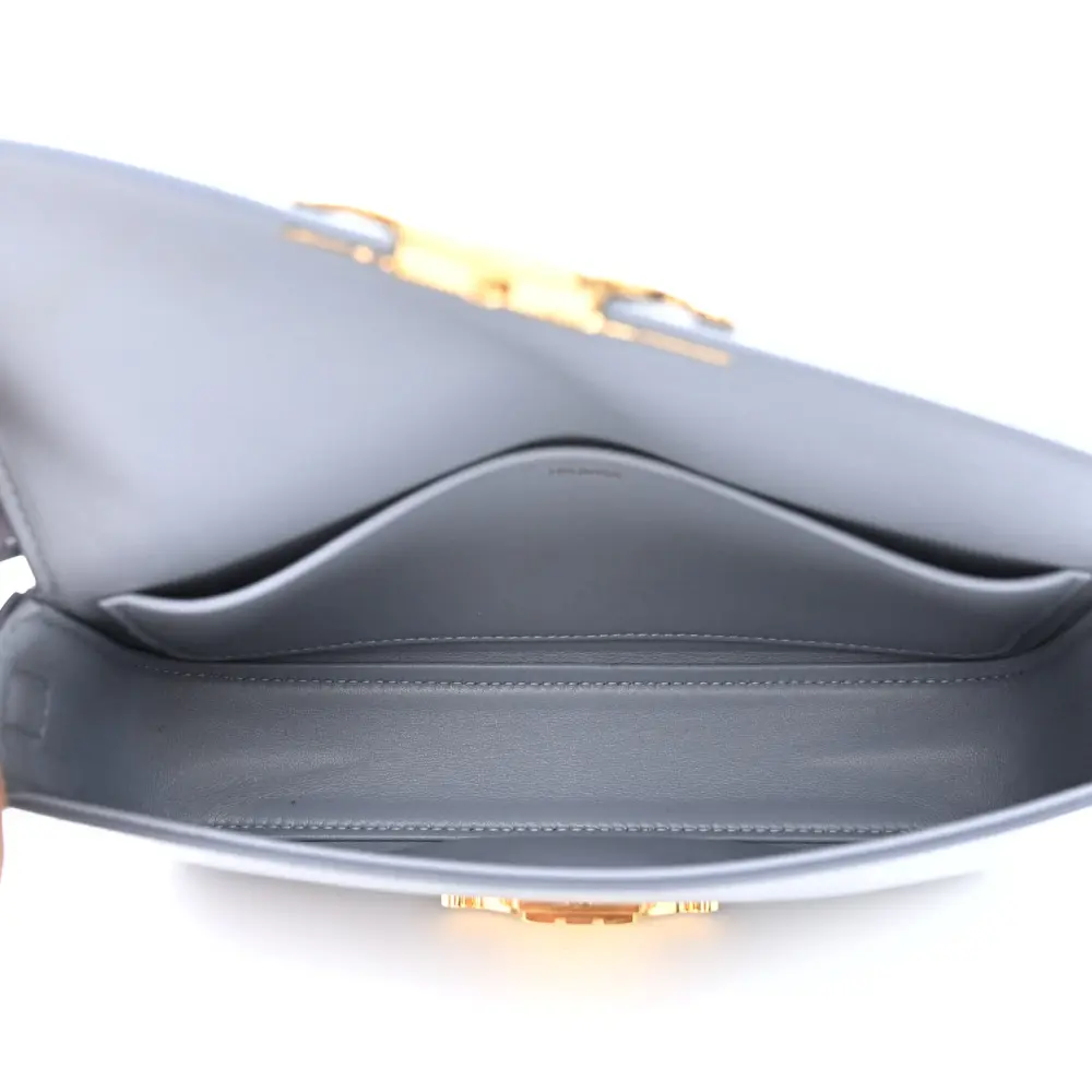 Celine Arctic Blue Shiny Calfskin Leather Medium Triomphe Shoulder Bag Replicas1:1High-quality replica