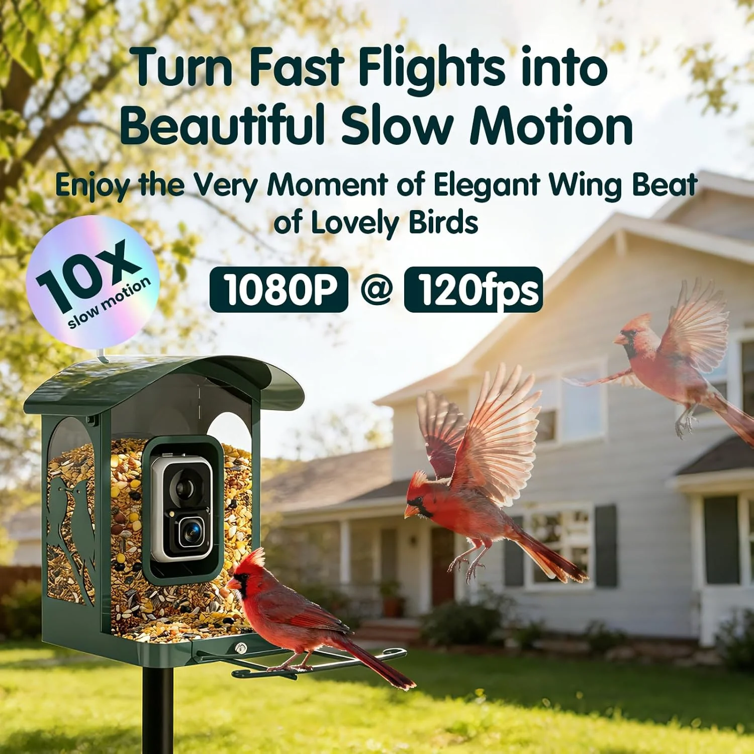 Humbirdy Smart Bird Feeder With Camera, 4K Ultra HD, Solar Powered, 2.4G/5G Wi-Fi - Image 4 Humbirdy Smart Bird Feeder With Camera, 4K Ultra HD, Solar Powered, 2.4G/5G Wi-Fi - Image 4