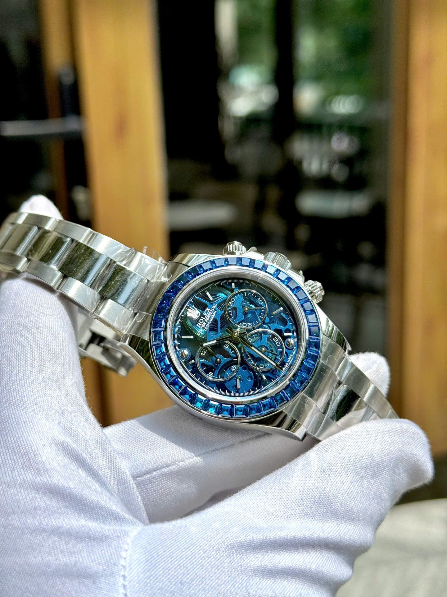Rolex Luxury Replica Watches Daytona Arolla Challenge Blue Stone Automatic Swis Movmenet 40mm - Top club