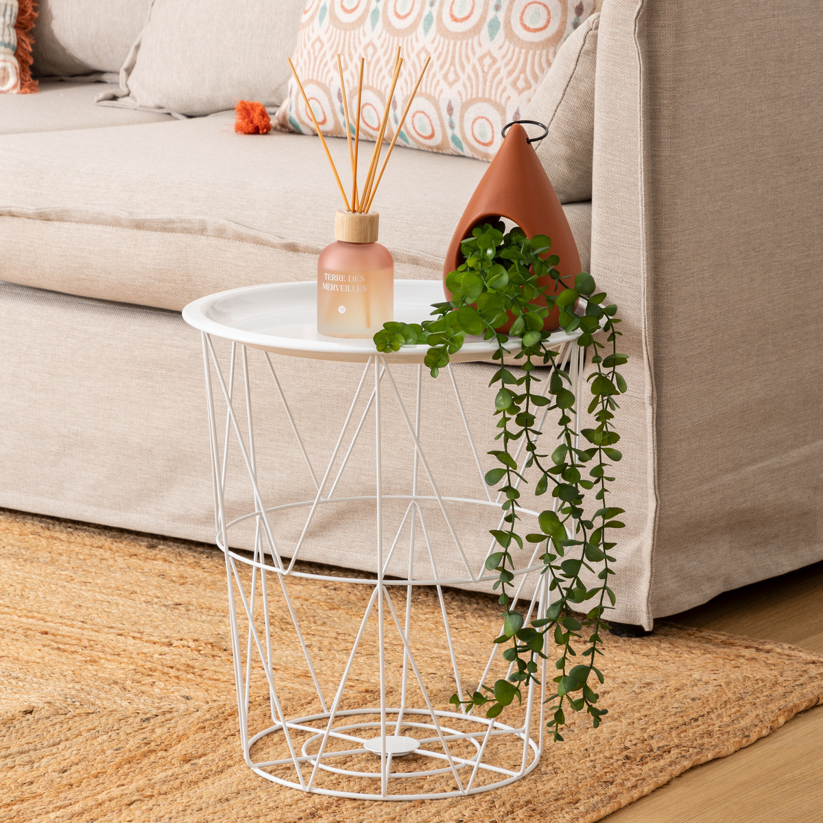 Side table "Kumi" White, 40x37x37 cm