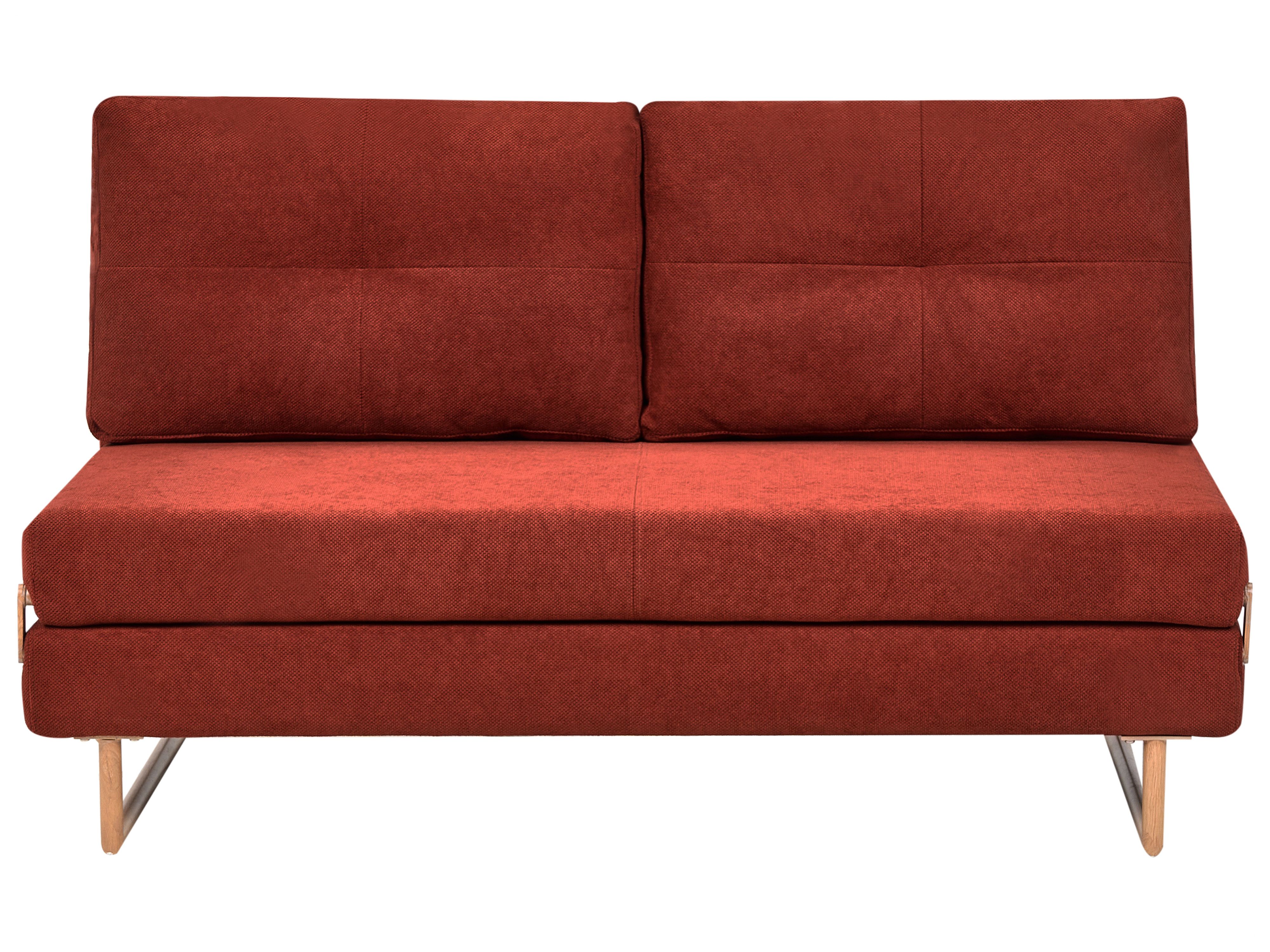 Sofa Bed 3 Seater JERSLEV Fabric Red