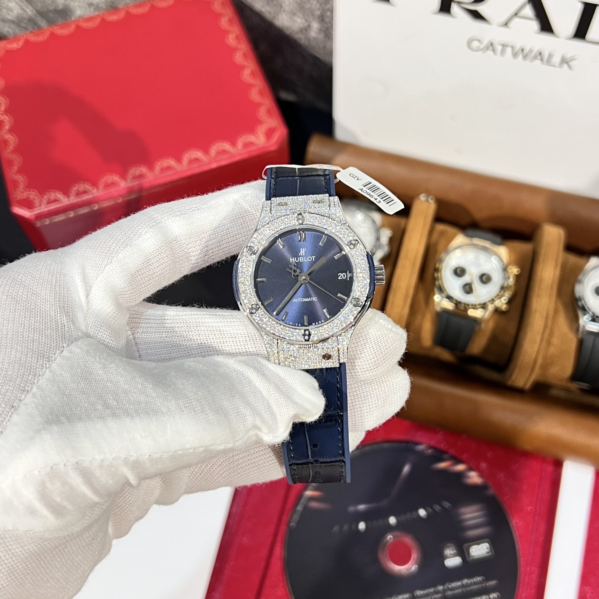 Hublot Replica 11 Watch Classic Fusion Titanium Blue Dial With Moissanite Case 38mm - Top club