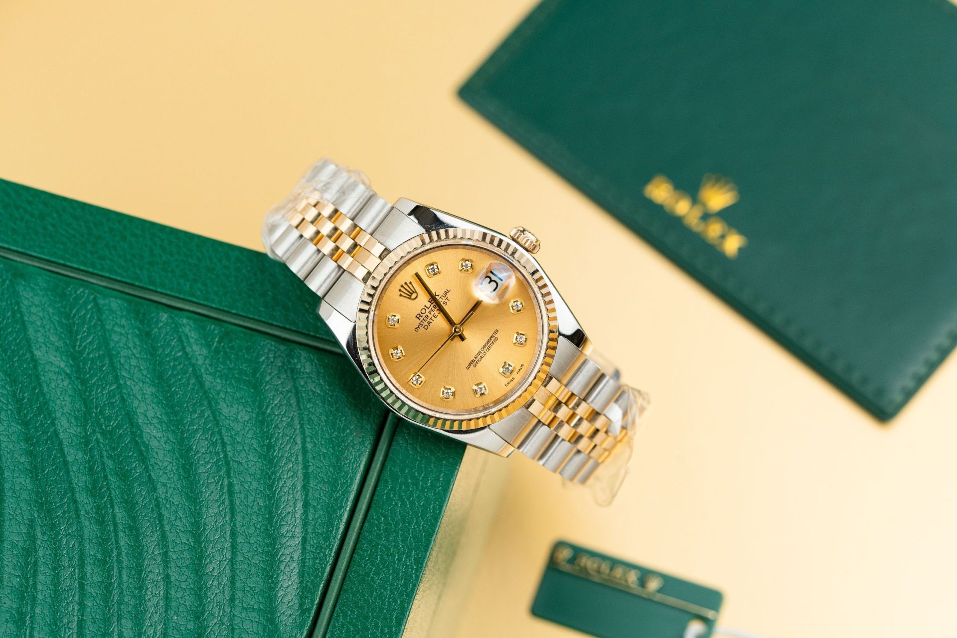 Rolex Replica Watches DateJust 126233 Gold Wrapped Champagne Dial 36mm - Elite Watch Atelier