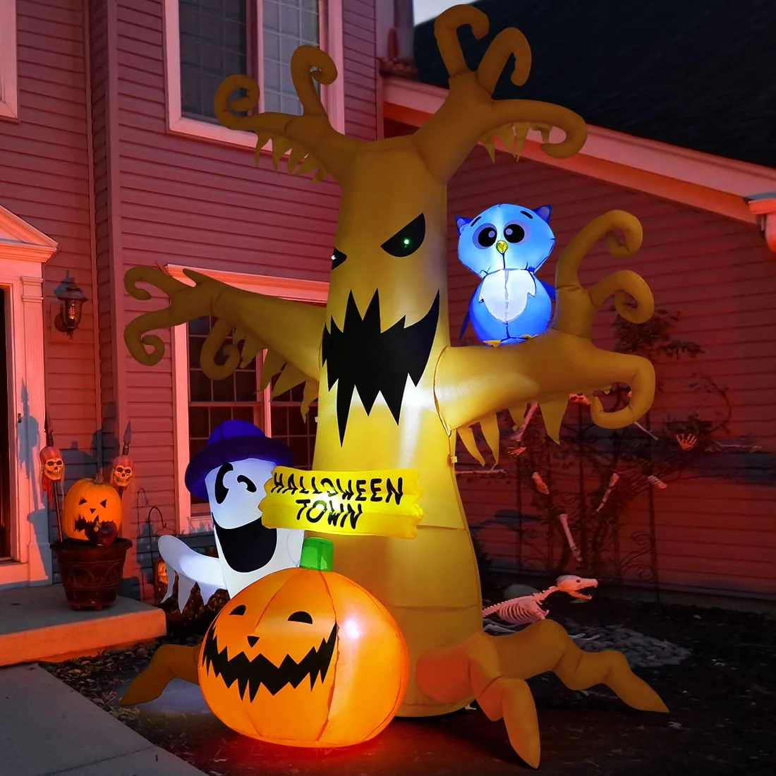 GOOSH Halloween Inflatables 8 FT Halloween Inflatable tree with Ghost Pumpkin and Owl, Halloween Dead Tree Decorations Scary Halloween Decorations with Built-in Lights for Halloween/Holiday/Party - Image 3 GOOSH Halloween Inflatables 8 FT Halloween Inflatable tree with Ghost Pumpkin and Owl, Halloween Dead Tree Decorations Scary Halloween Decorations with Built-in Lights for Halloween/Holiday/Party - Image 3