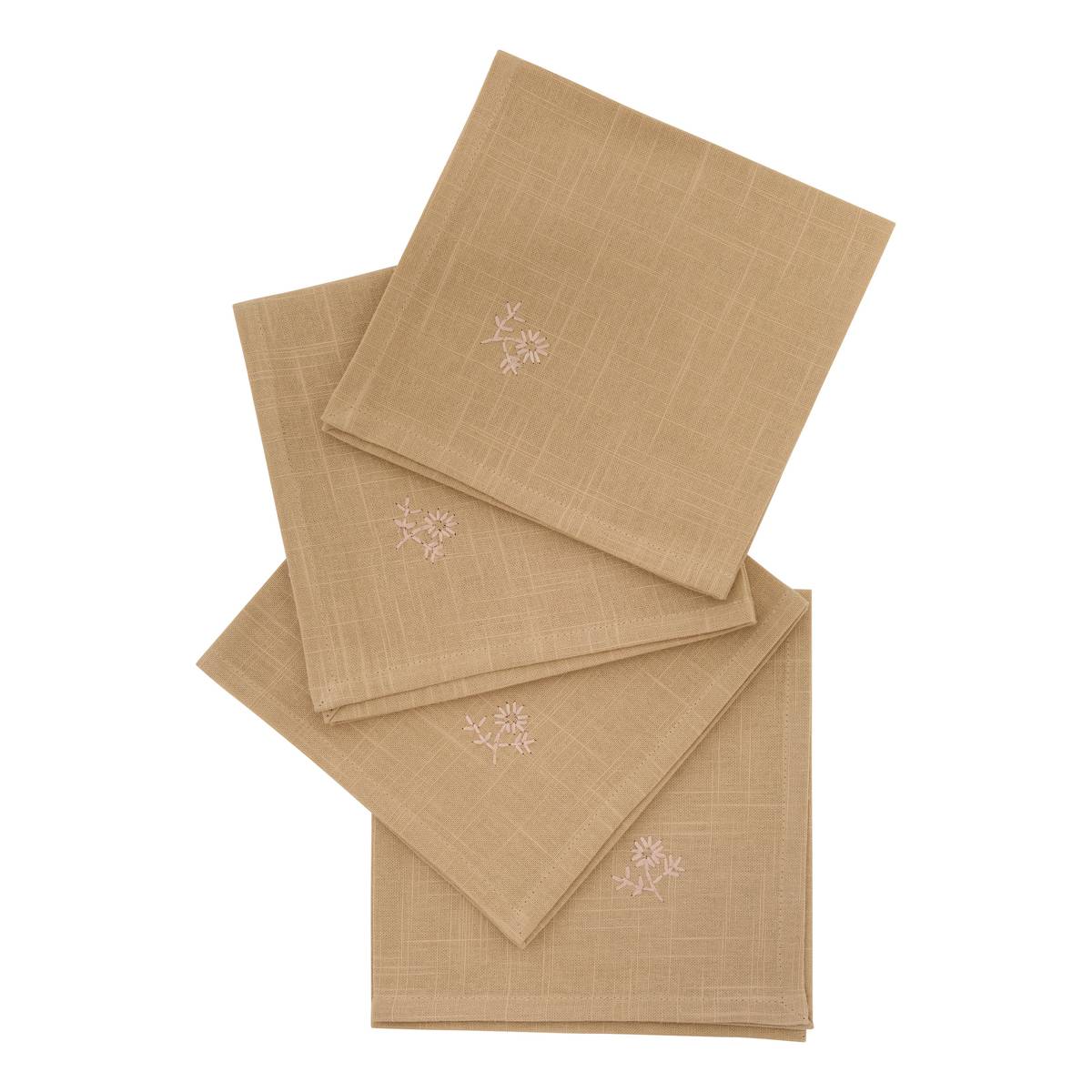 Set of 4 "Joy" napkins Beige linen, 180 g/m2, 40x40 cm