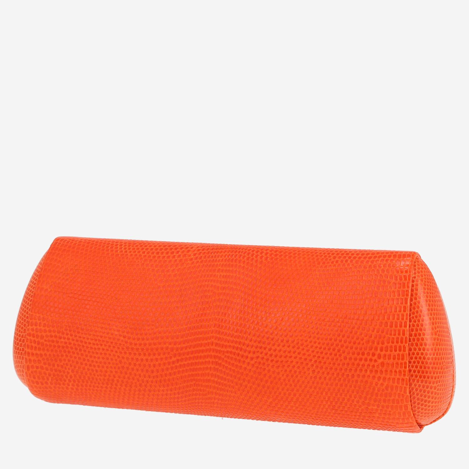Dior pouch in orange lizzard