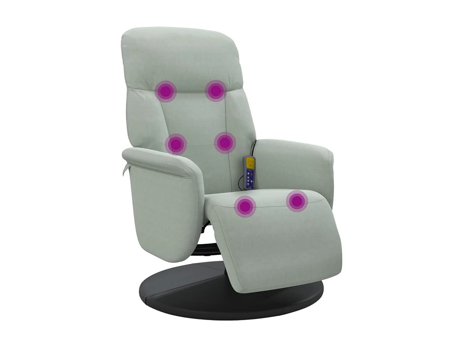 Fauteuil inclinable-Fauteuil salon de massage repose-pied gris clair velours SHL2212