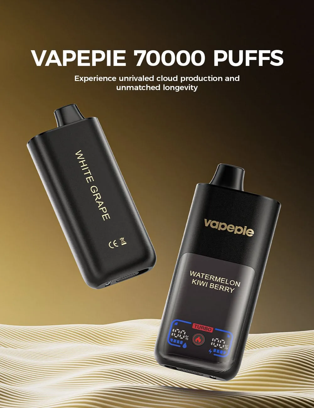 VAPEPIE MEGA 70 000 puffów – inteligentny ekran sterowania stanem urządzenia