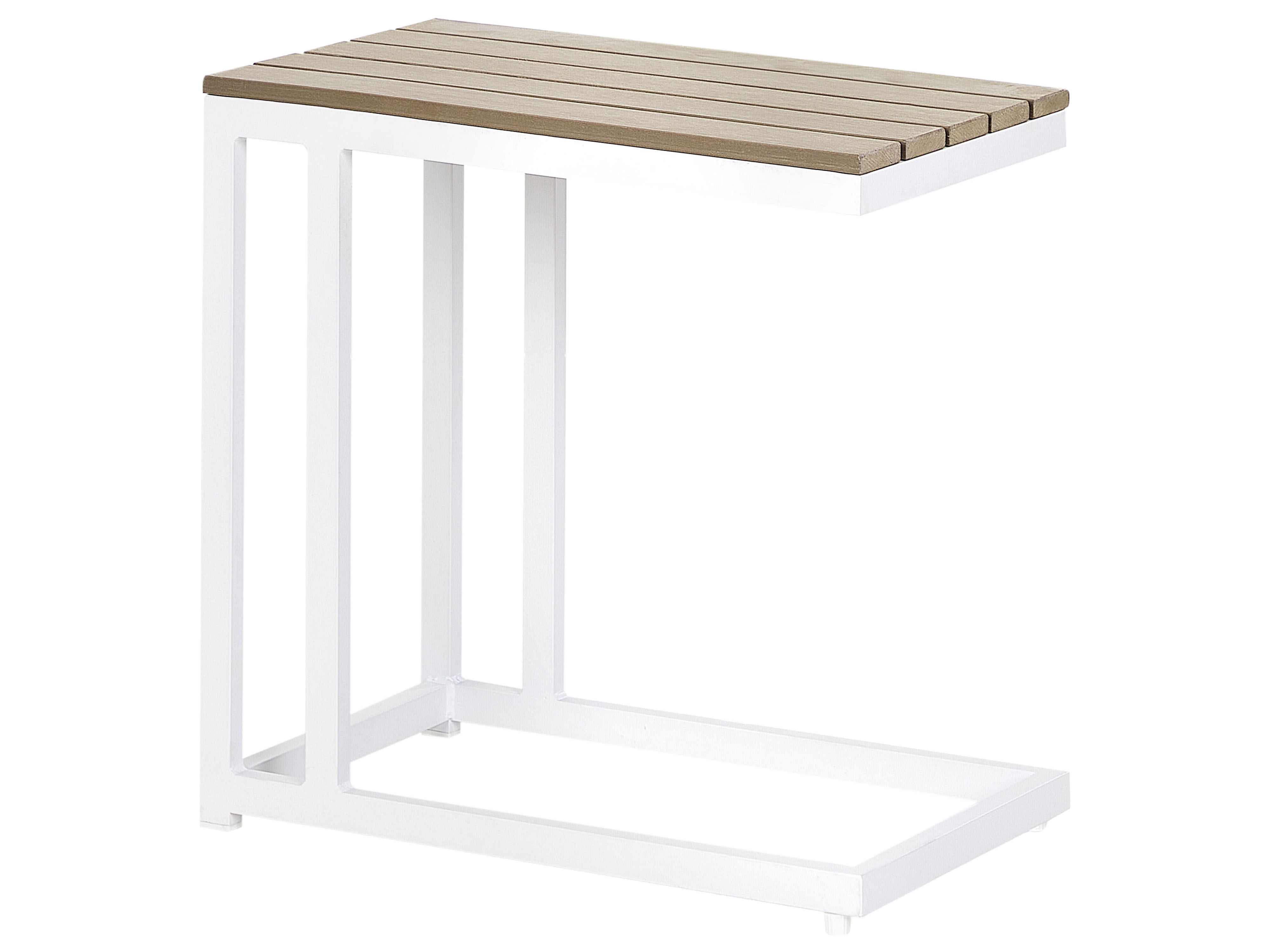 Garden Side Table MESSINA 60 cm 35 cm White