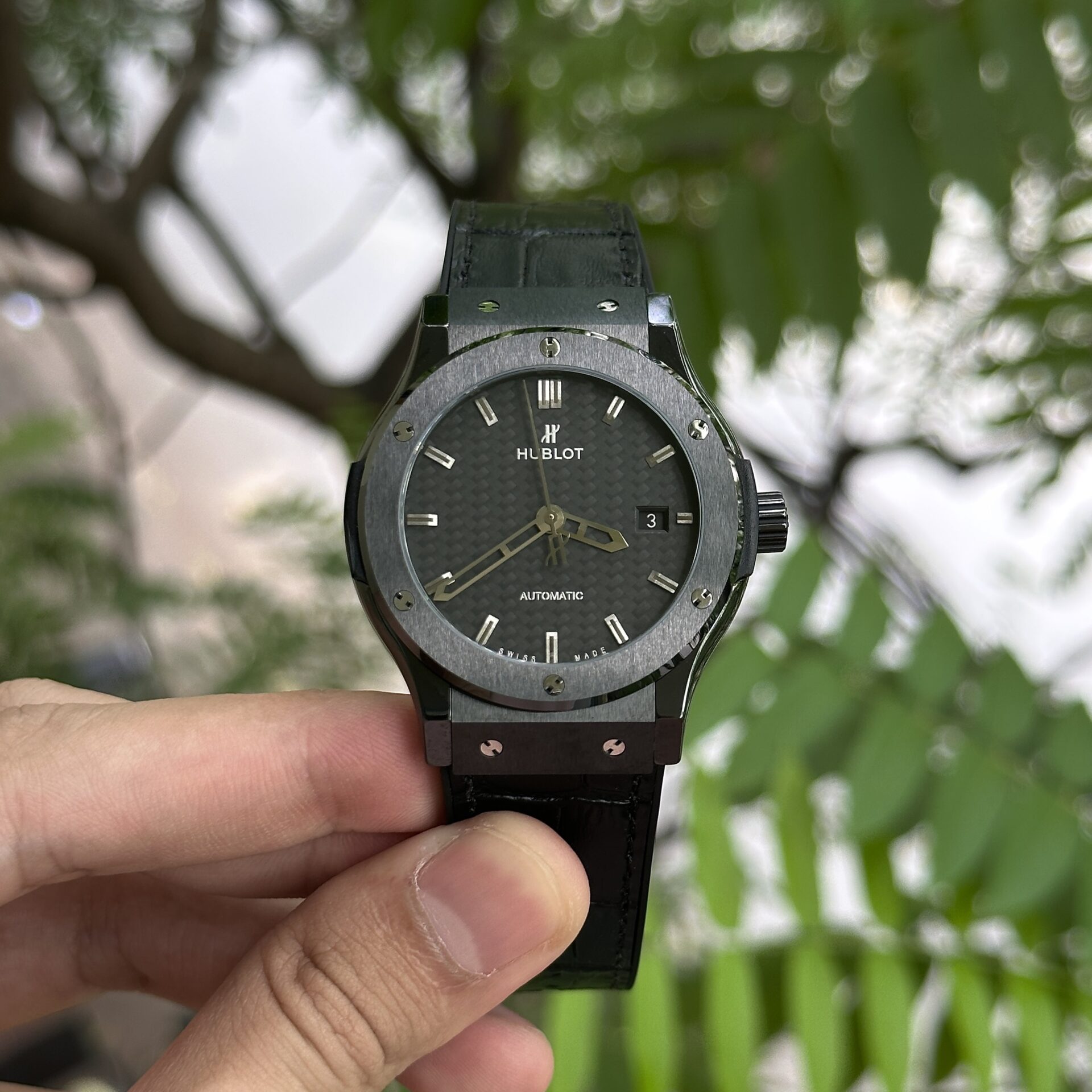 Hublot Classic Fusion Ceramic Carbon High Quality Replica Watch JJZ 42mm - Elite Watch Atelier