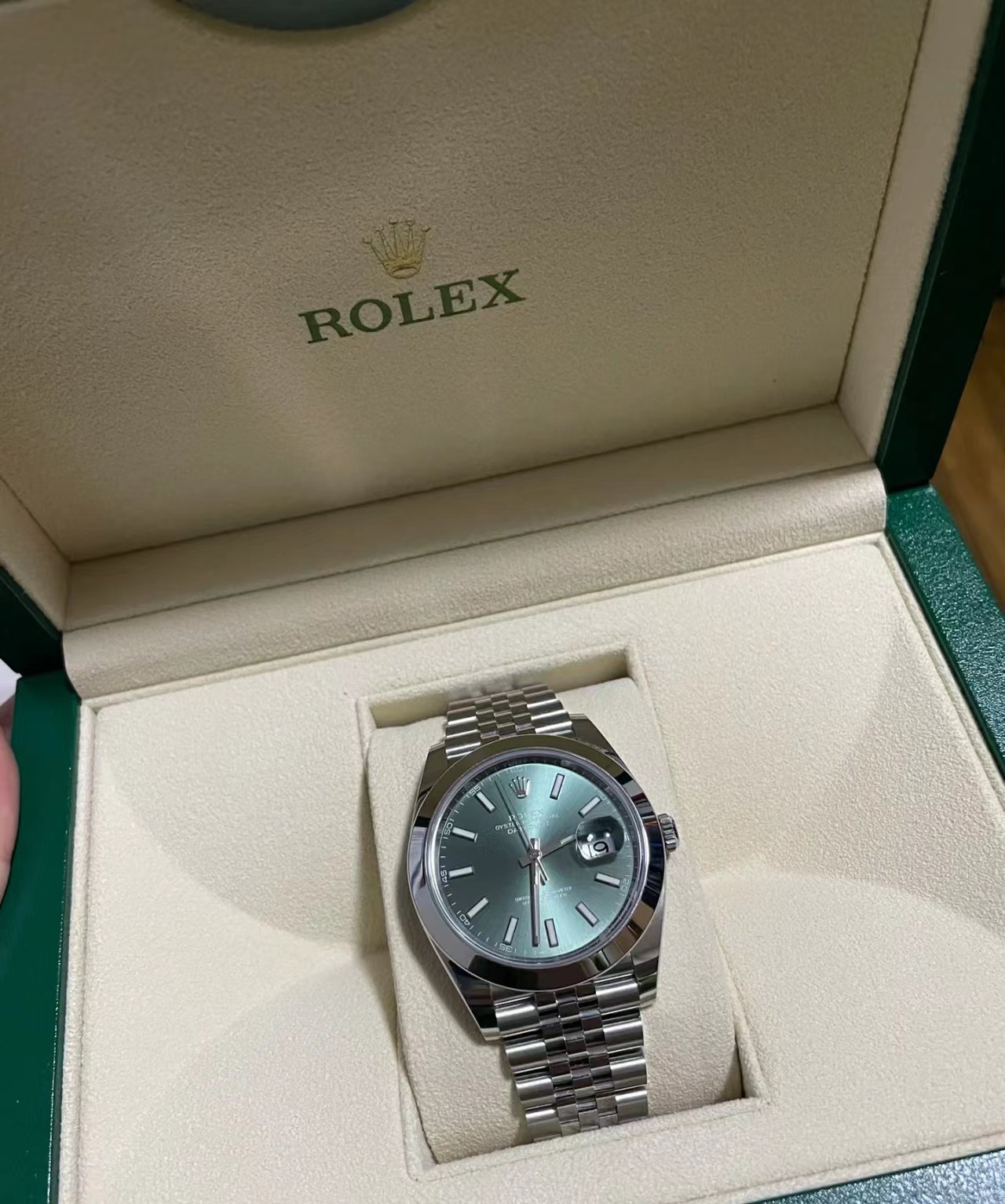 ROLEX Rolex Datejust Water Resistant/Date Ladies Automatic Mechanical Watch Mint Green Dial 36mm Silver Steel Memorial Strap m126200-0023(1:1 replica) - Top club