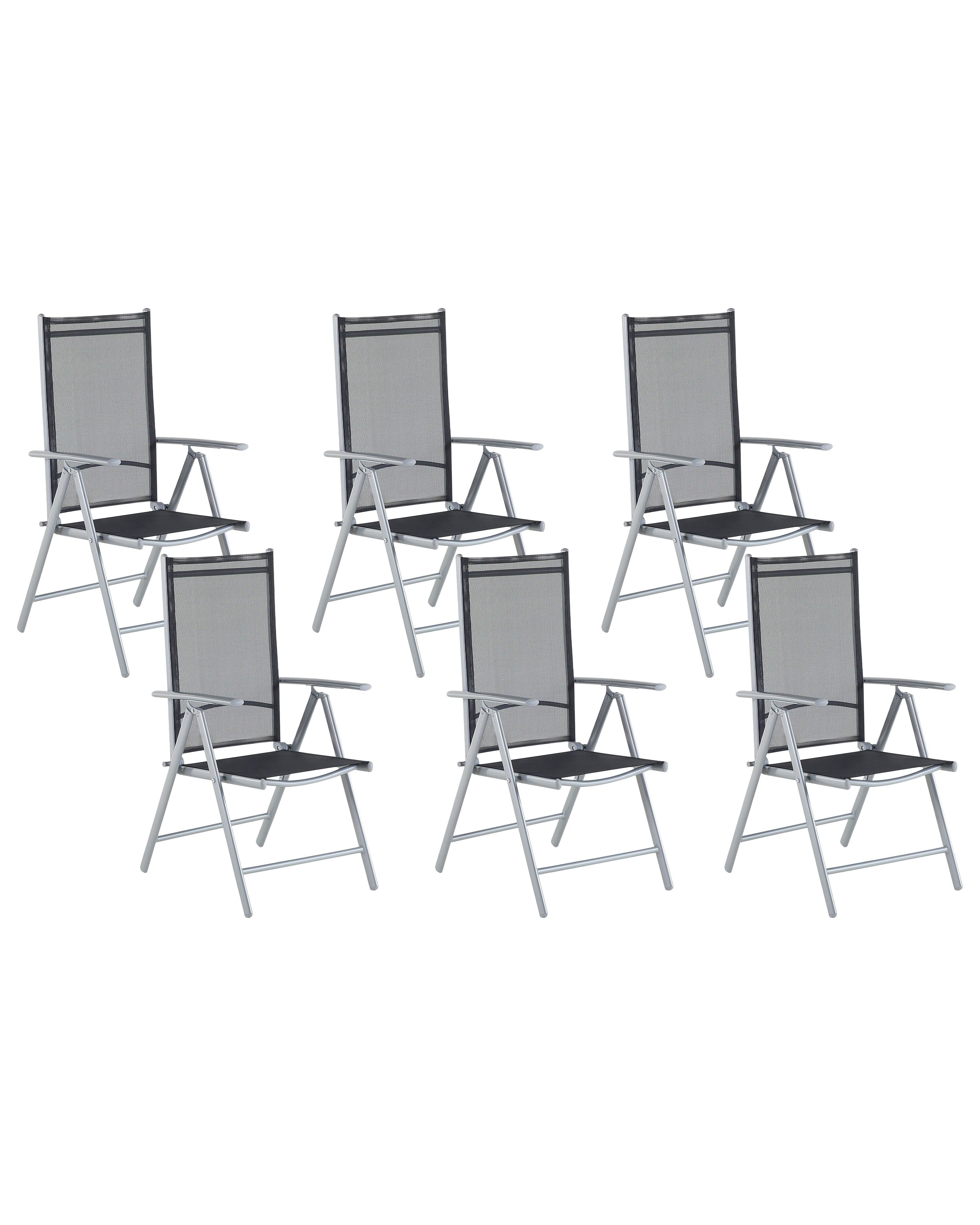 Set of 6 Garden Chairs CATANIA Metal Black